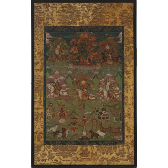 A Framed Thangka, Tibet, 17th Century 