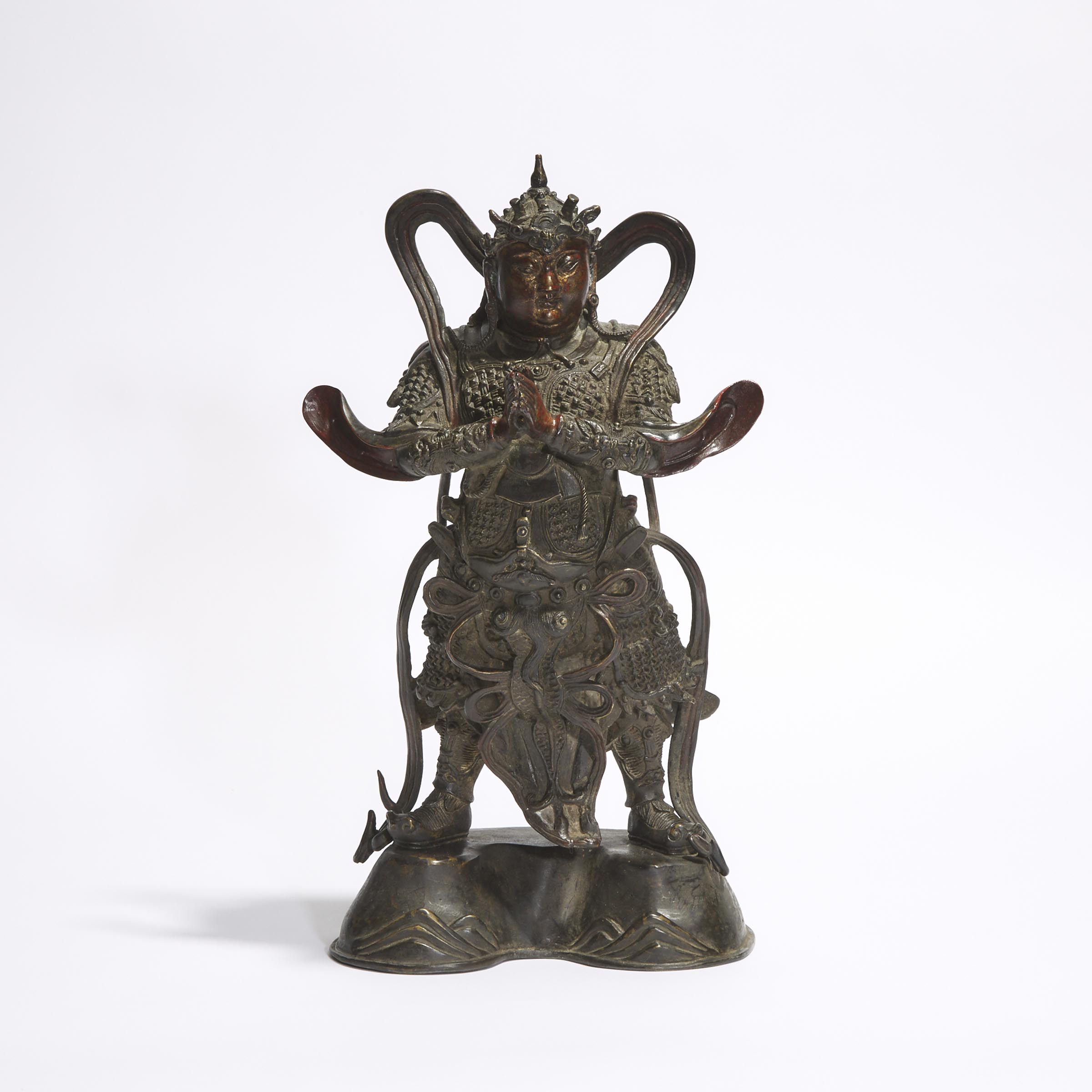 A Large Lacquered Bronze Figure of Weituo, Ming Dynasty, 16th/17th Century
