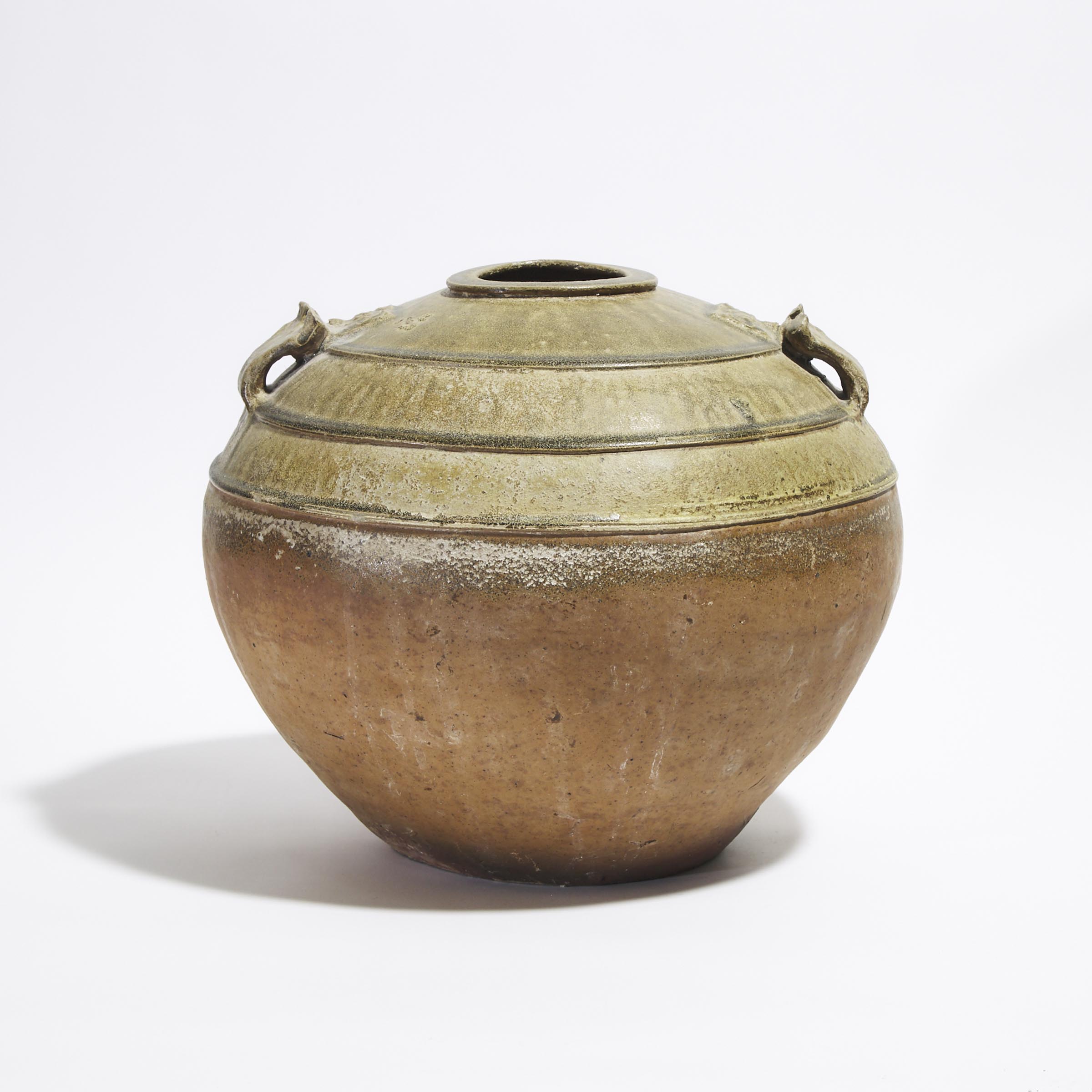 An Ash-Glazed 'Proto-Porcelain' Jar, Han Dynasty (206 BC - AD 220)