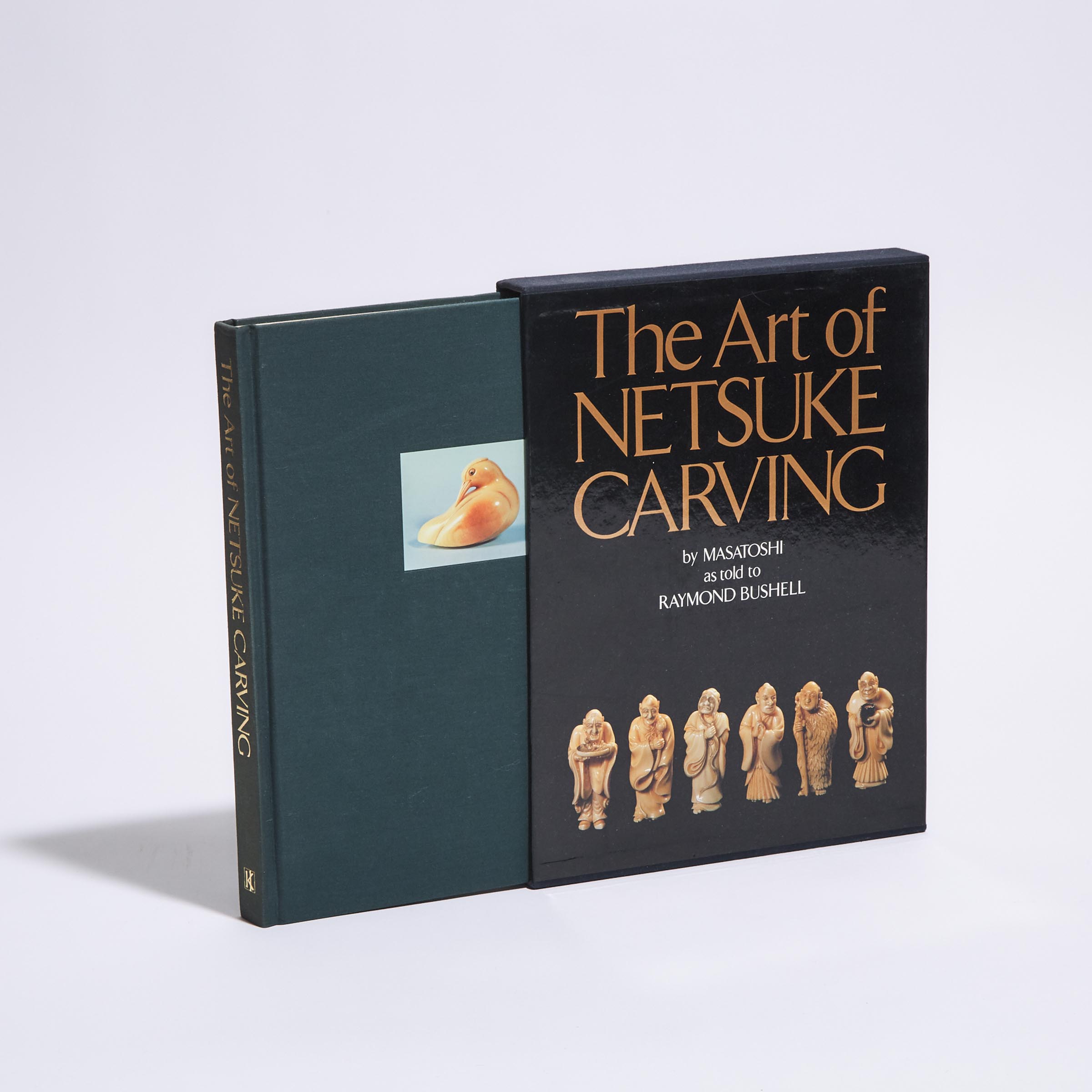 Raymond Bushell, The Art of Netsuke Carving by Masatoshi, 1981, Signed by Masatoshi and Raymond Bushell