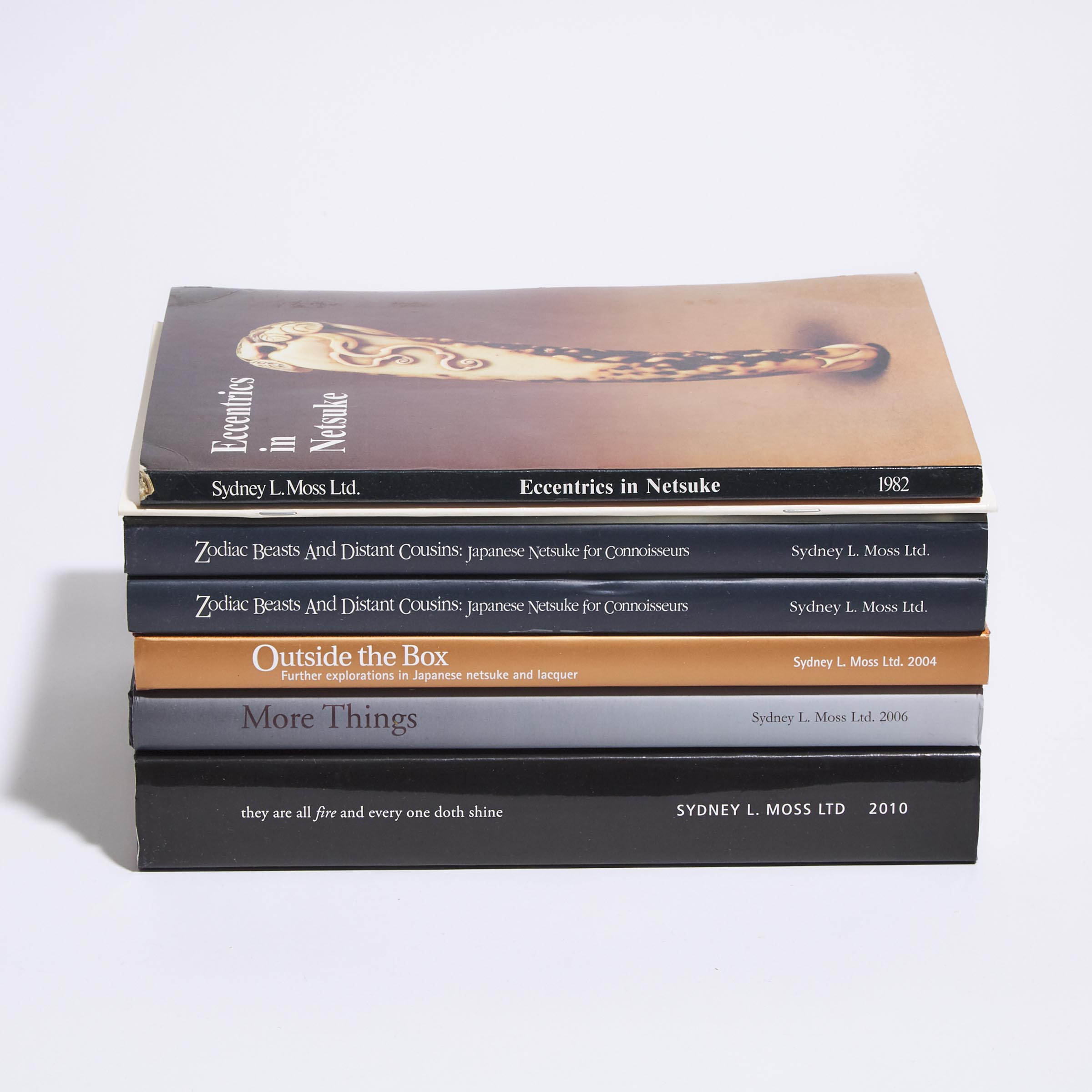 A Group of Seven Sidney L. Moss Ltd Books and Catalogues on Netsuke, 1982-2010