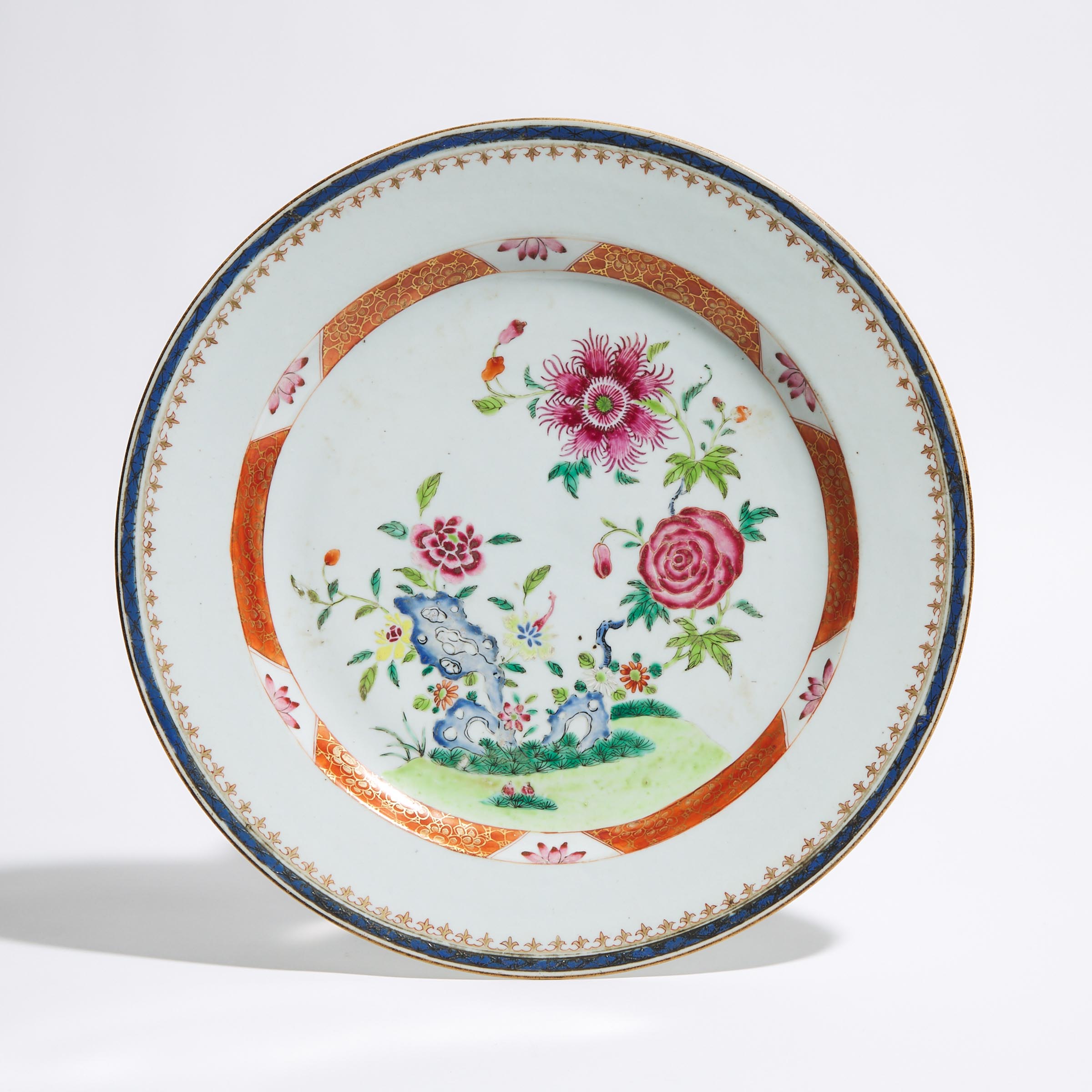 A Chinese Export Famille Rose 'Floral' Charger, Qianlong Period, 18th Century