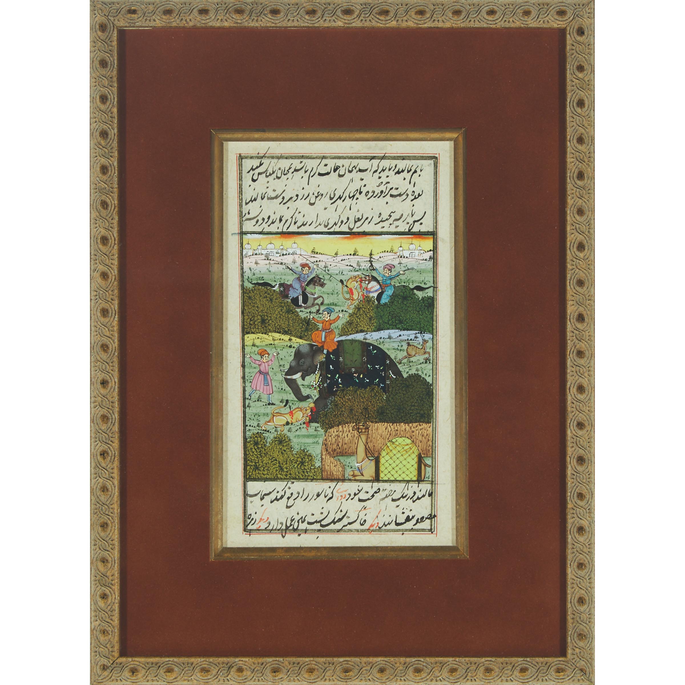 Two Miniature Paintings of Hunting Scenes, India, 19th Century