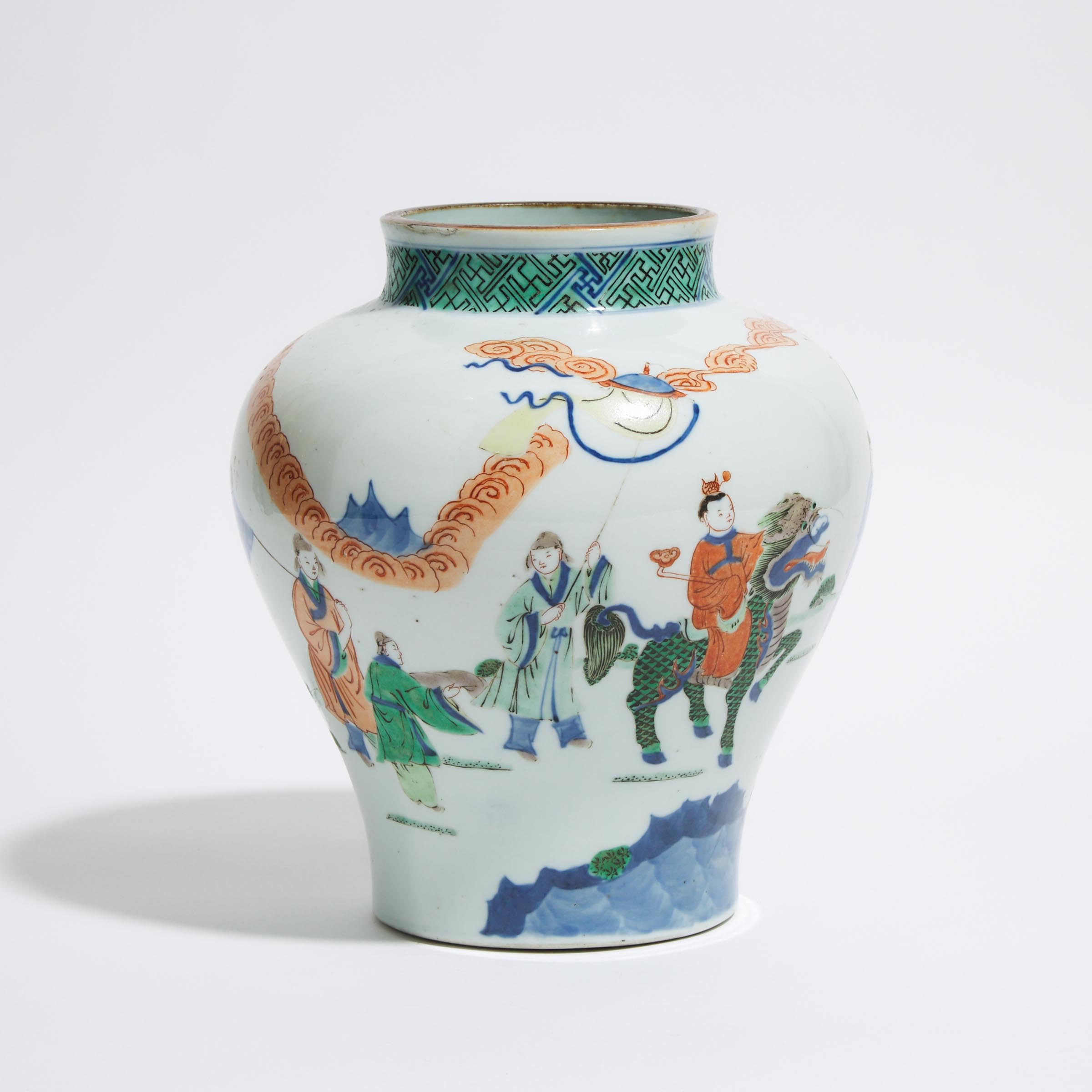 A Chinese Wucai 'Figural' Baluster Vase