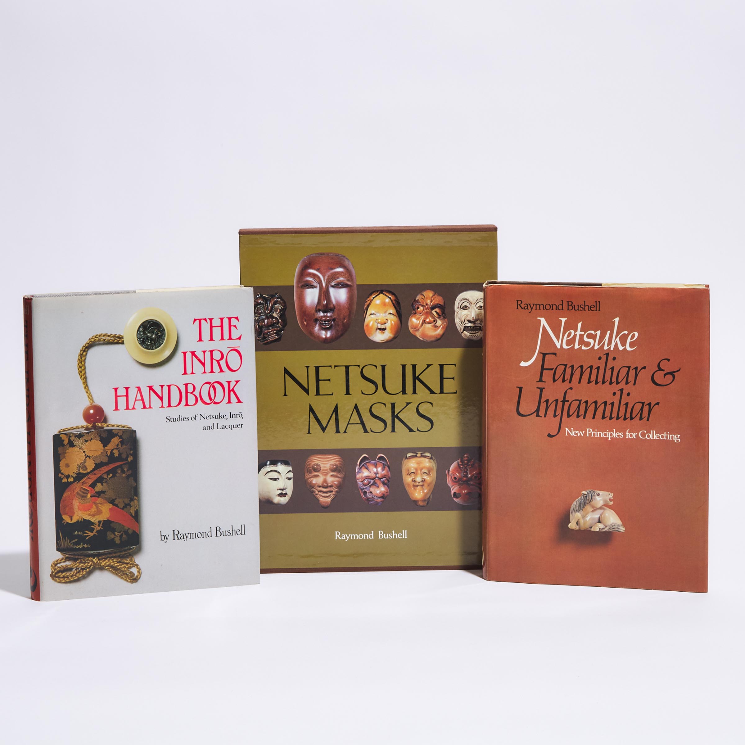 Raymond Bushell, A Group of Three Netsuke and Inro Reference Books, All Signed by the Author