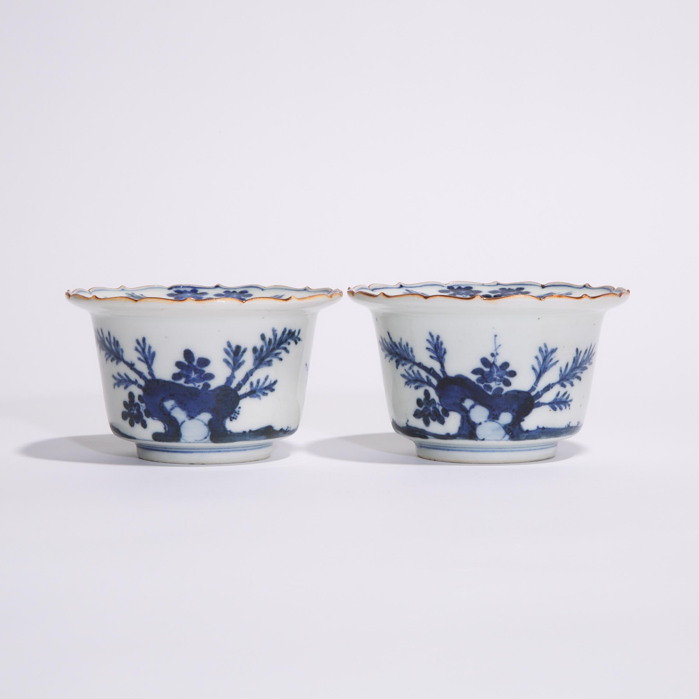 A Pair of Arita Blue and White Bowls With Design After Cornelis Pronk (Dutch, 1691-1759), Edo Period, Mid 18th Century