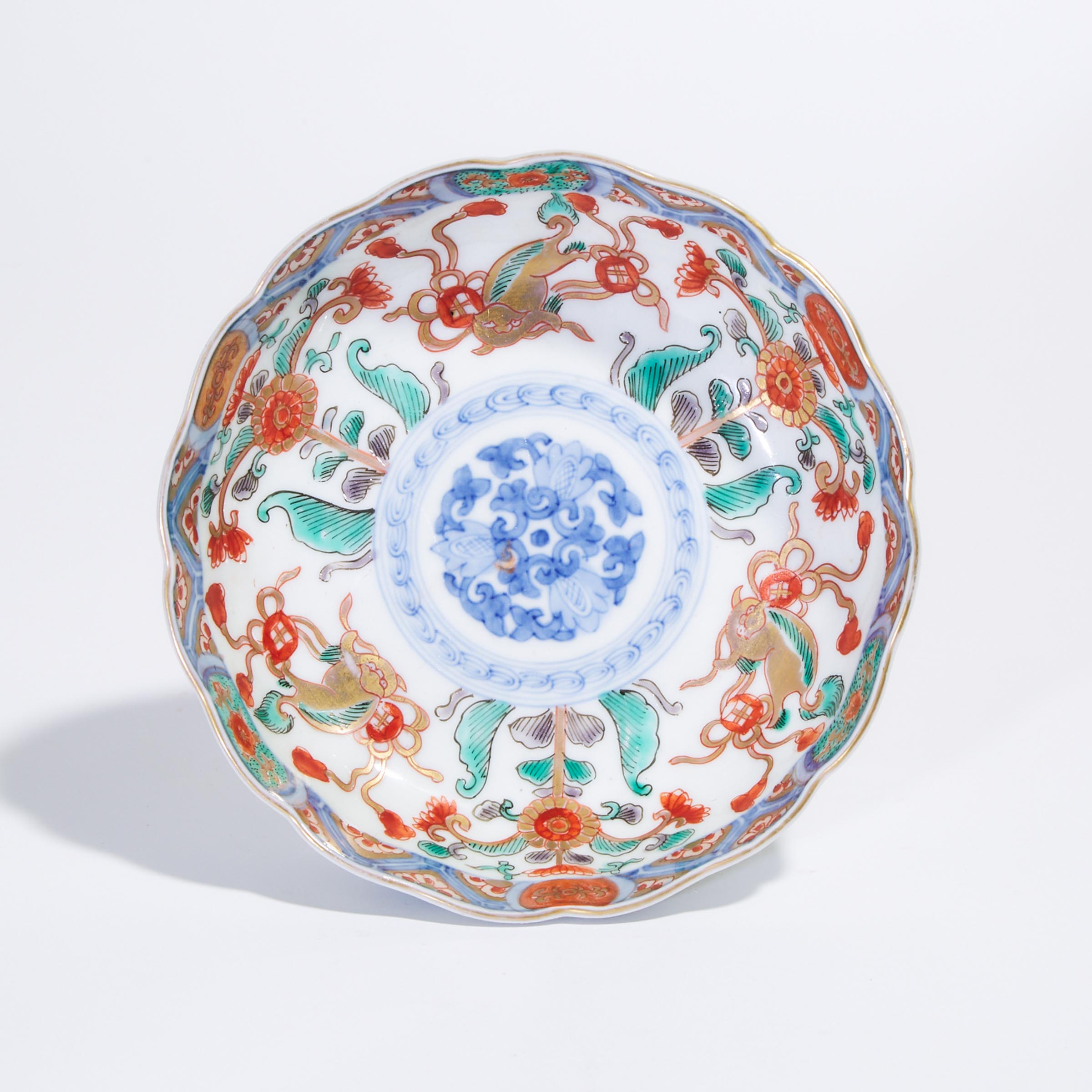 A Japanese Arita Lobed-Rim Porcelain Bowl, Circa 1900, Meiji Period