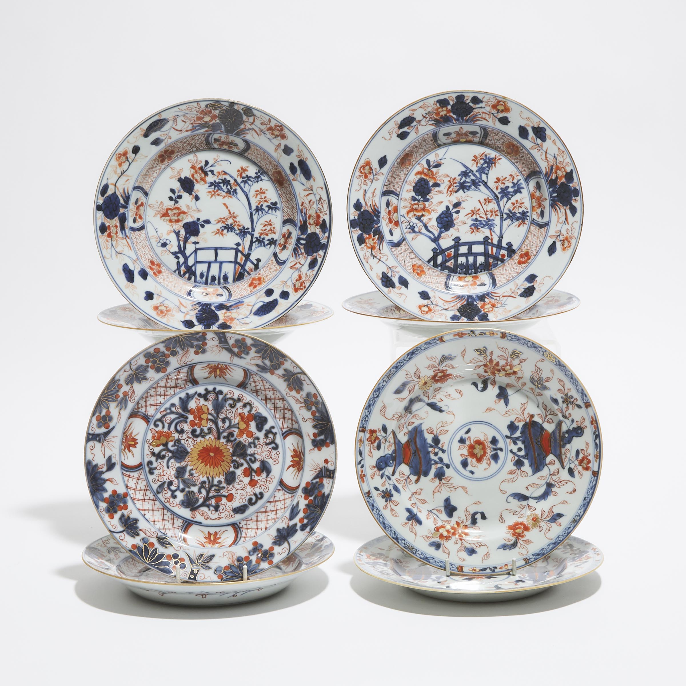 Four Pairs of Chinese Imari Dishes, 18th Century