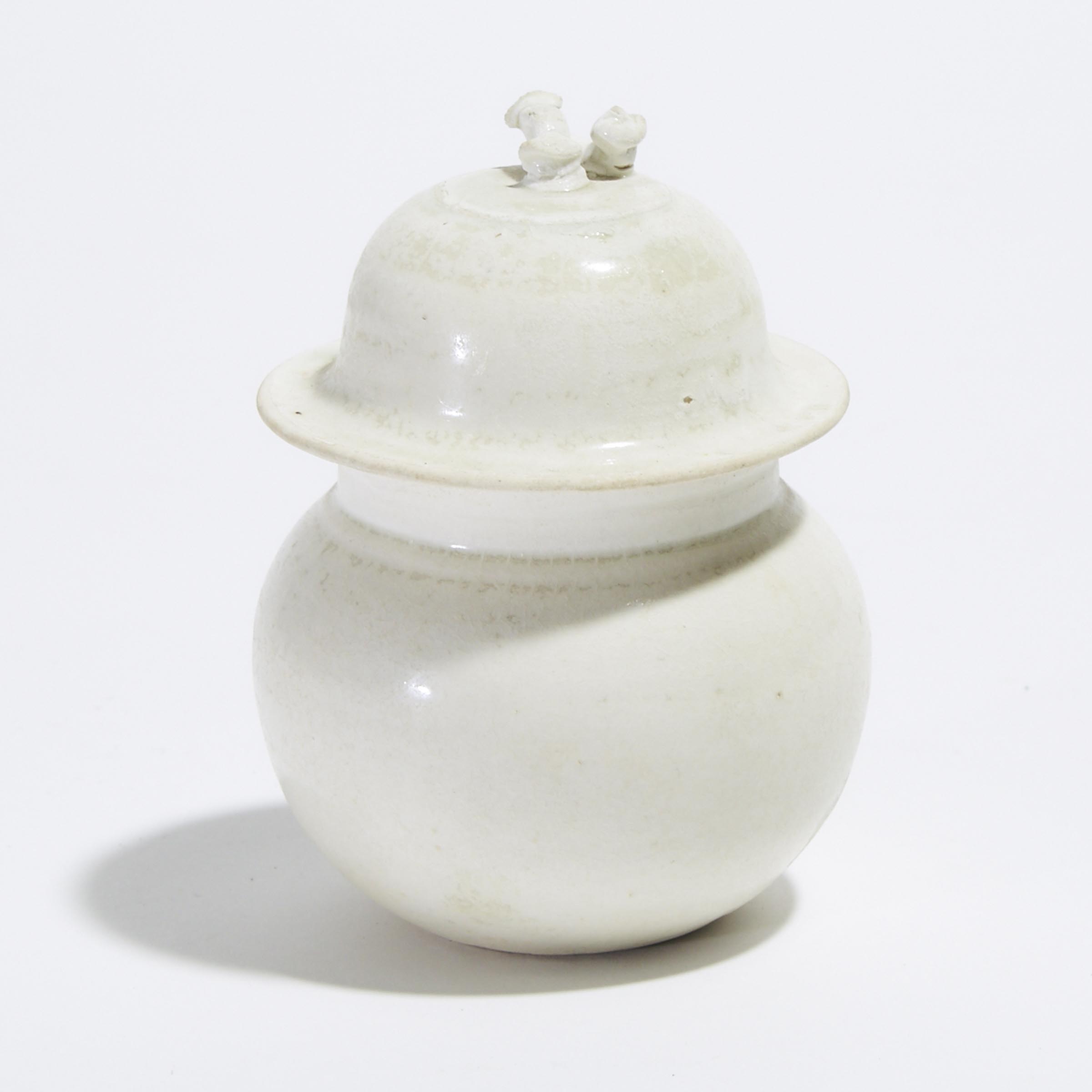 A Small White-Glazed Jar and Cover, Tang Dynasty (AD 618-907)