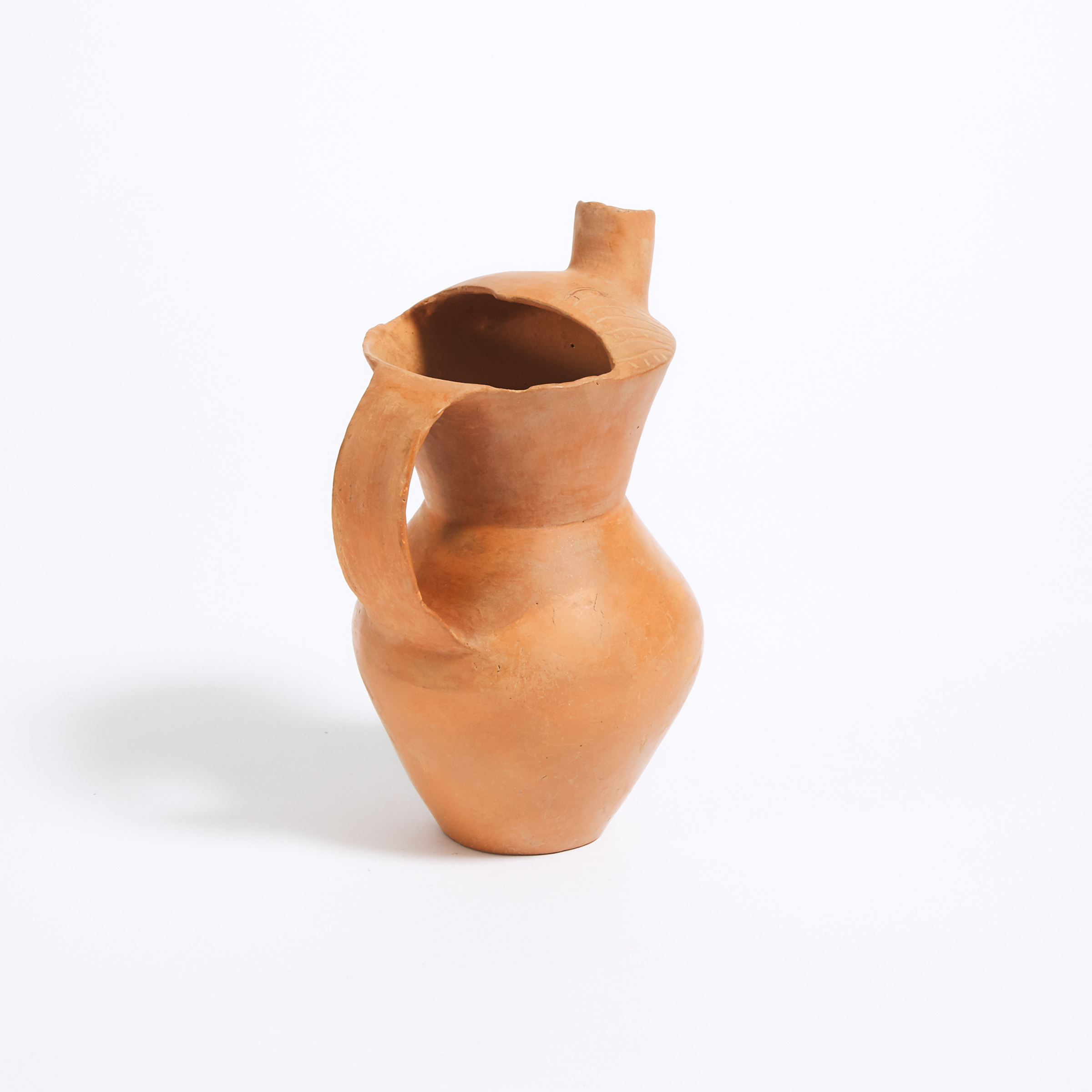 A Red Pottery Ewer, Qijia Culture, Neolithic Period, 2nd Millennium BC 