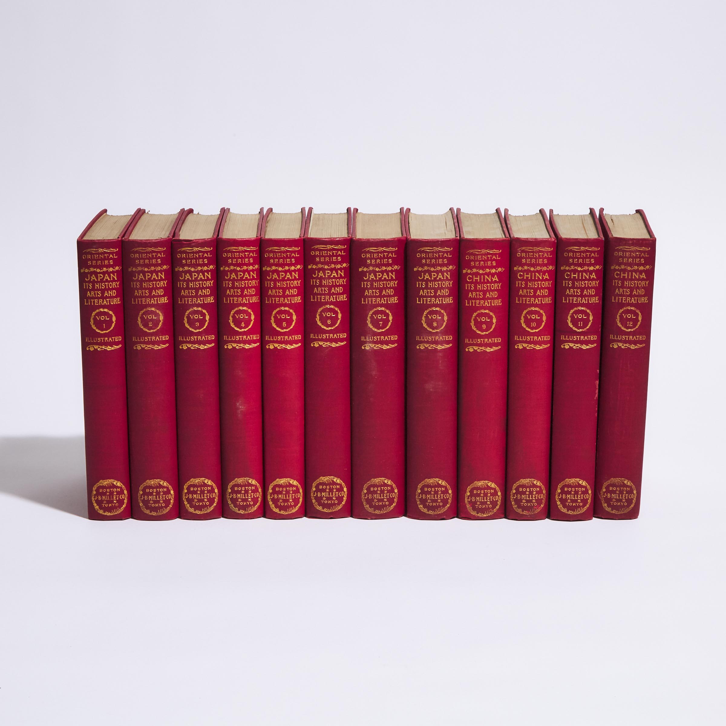 Captain F. Brinkley, A Set of Twelve Volumes of Japan and China: Its History, Arts and Literature, Author's Edition 26/1000, 1902