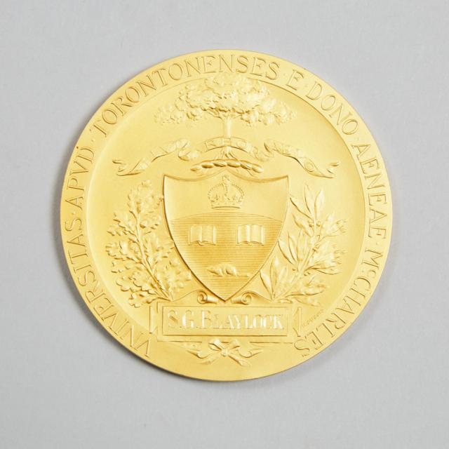 Gold Medal to Selwyn Gwillym Blaylock: University of Toronto McCharles Award for Outstanding Work in Canadian Metallurgy, 1924