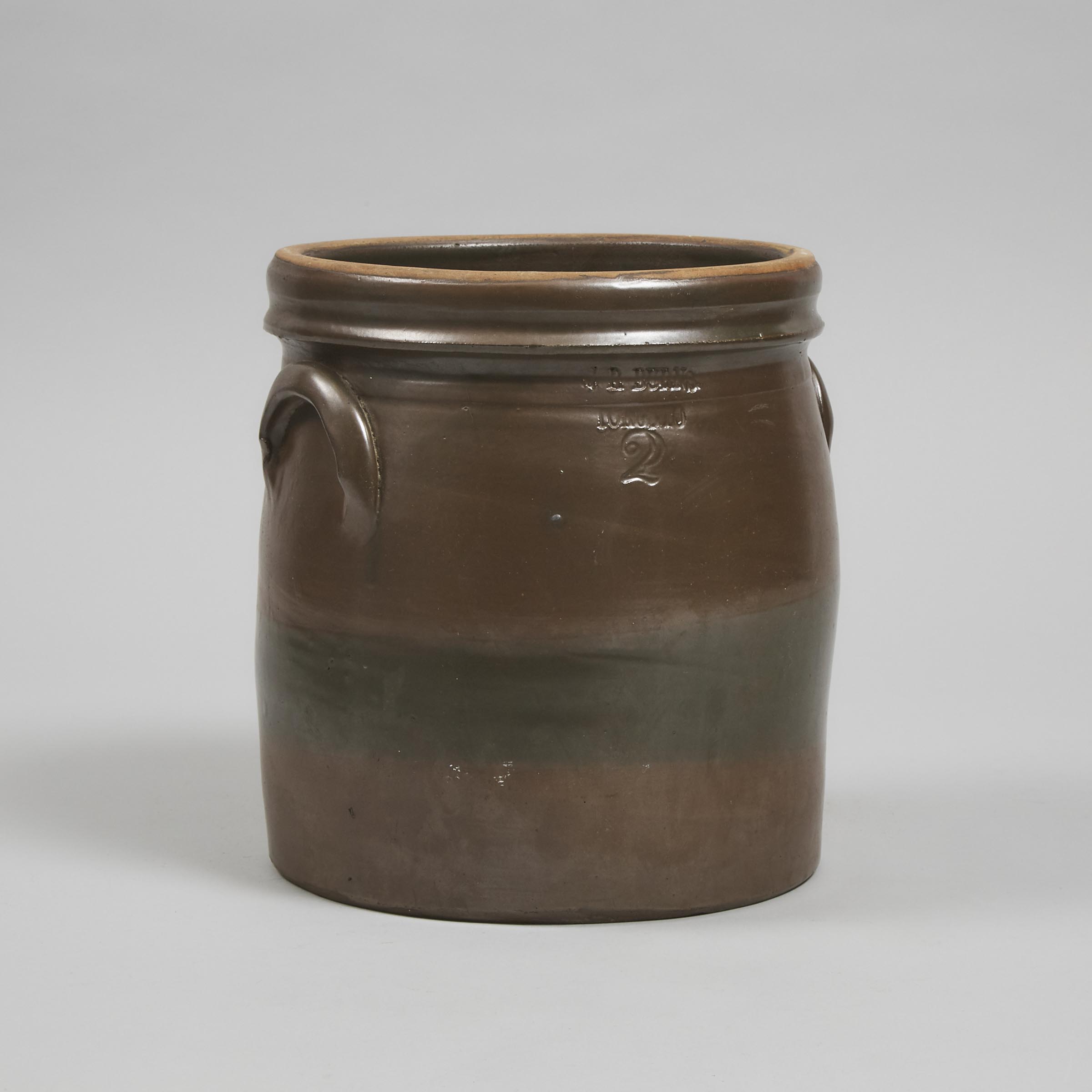 Canadian Stoneware Two Gallon Crock, 19th century