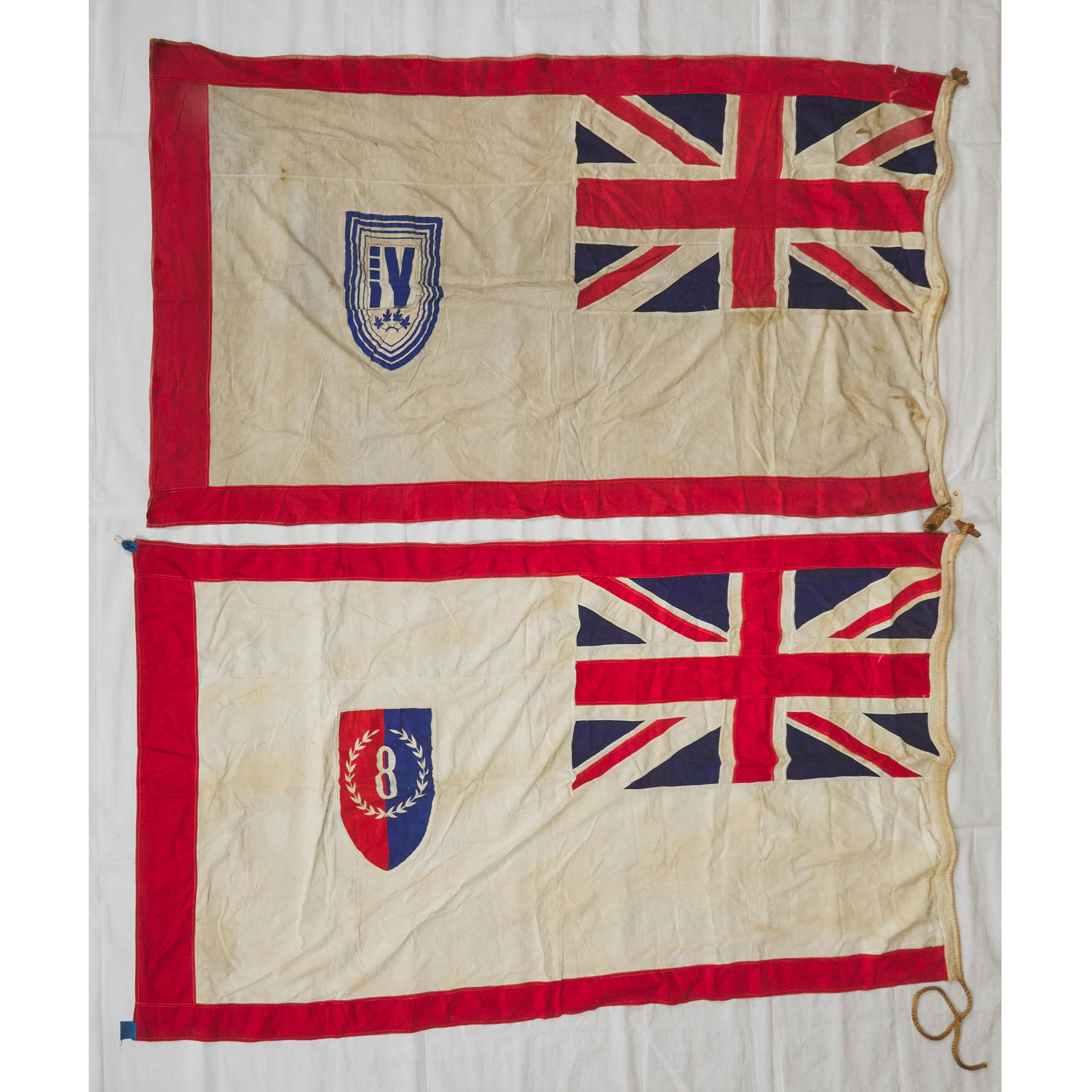 Two WWII Era Canadian Victory Loan Flags, 4th and 8th Campaigns, 1943 and 1945