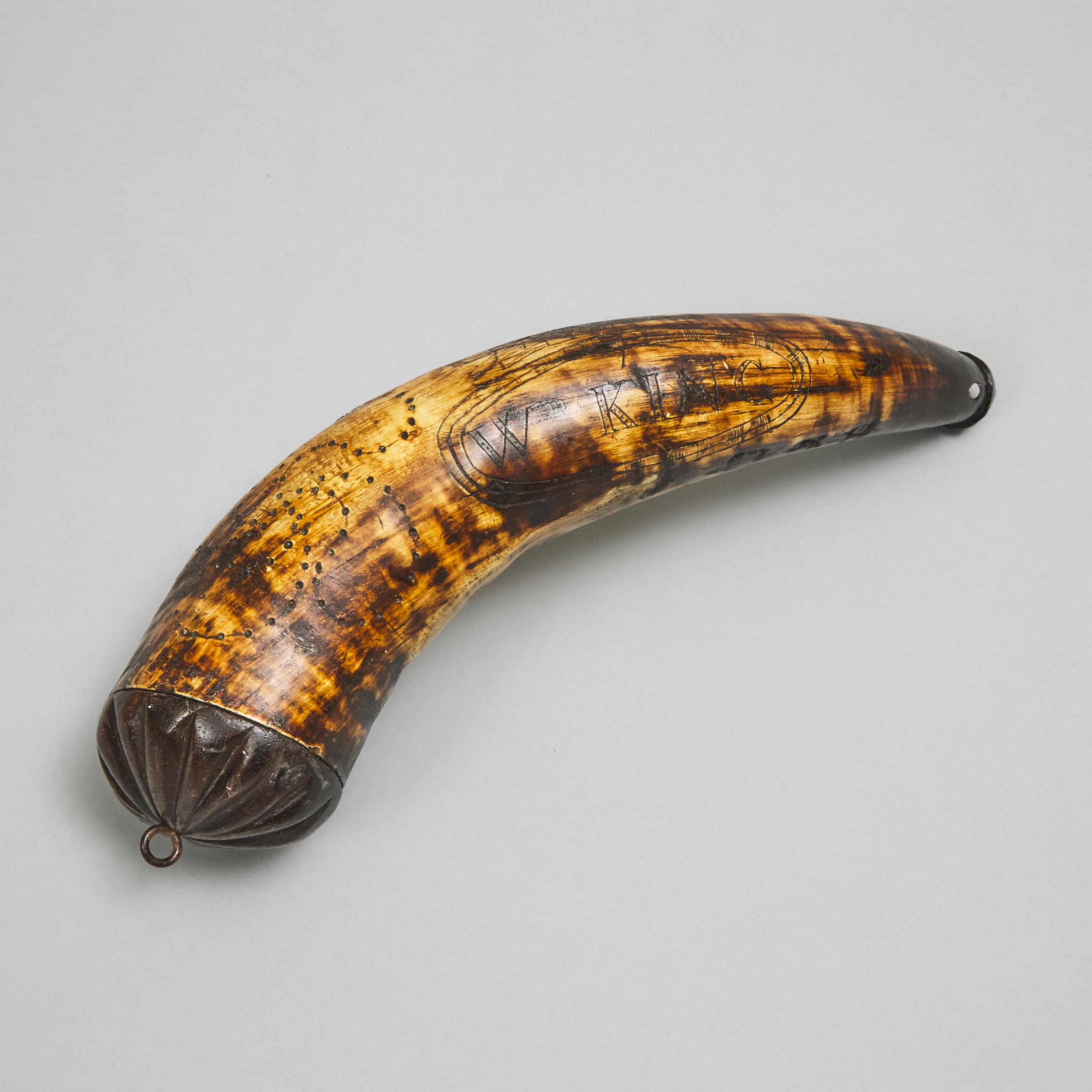 French and Indian War Powder Horn,  18th century