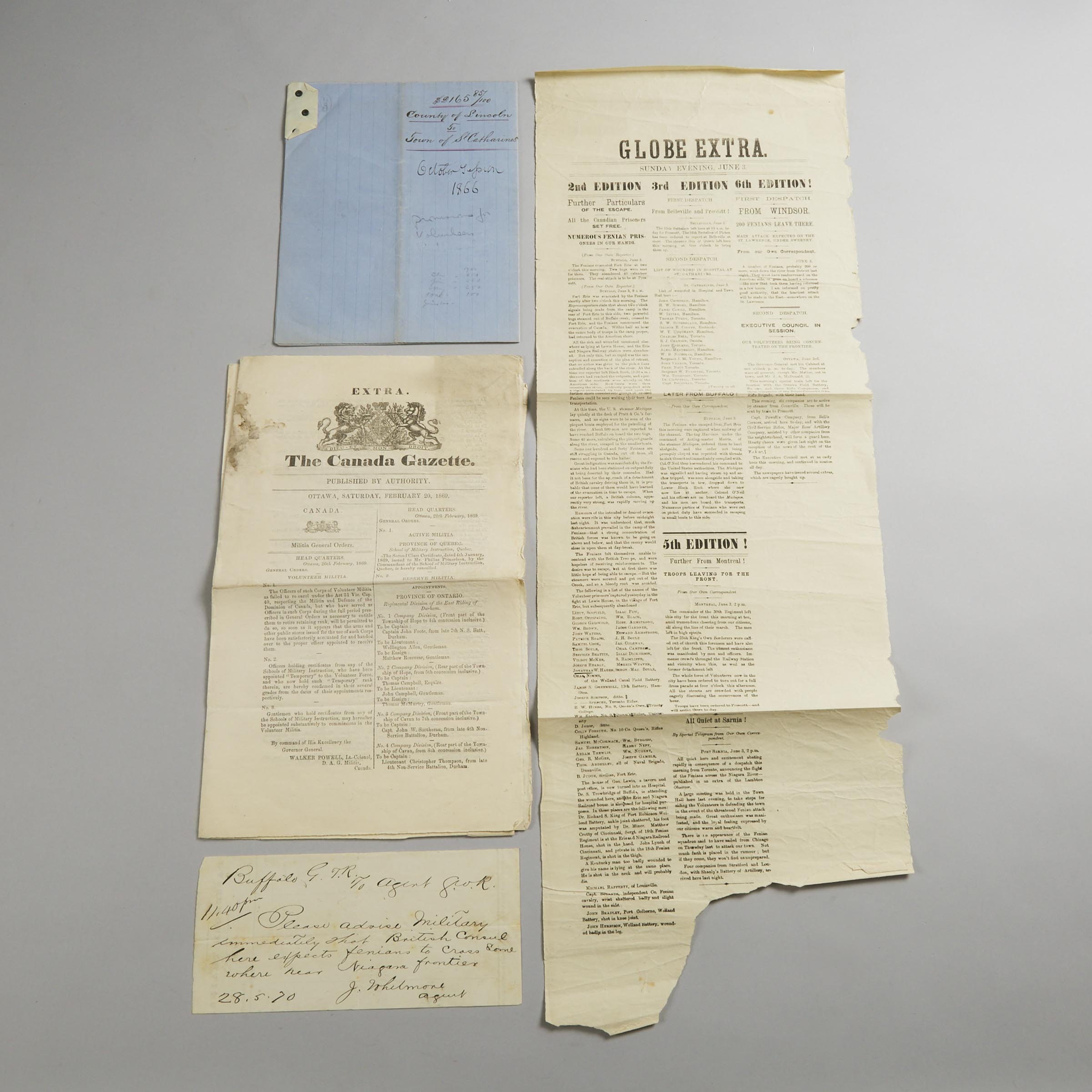 Four Documents Relating to the Fenian Raids, 1866-1870