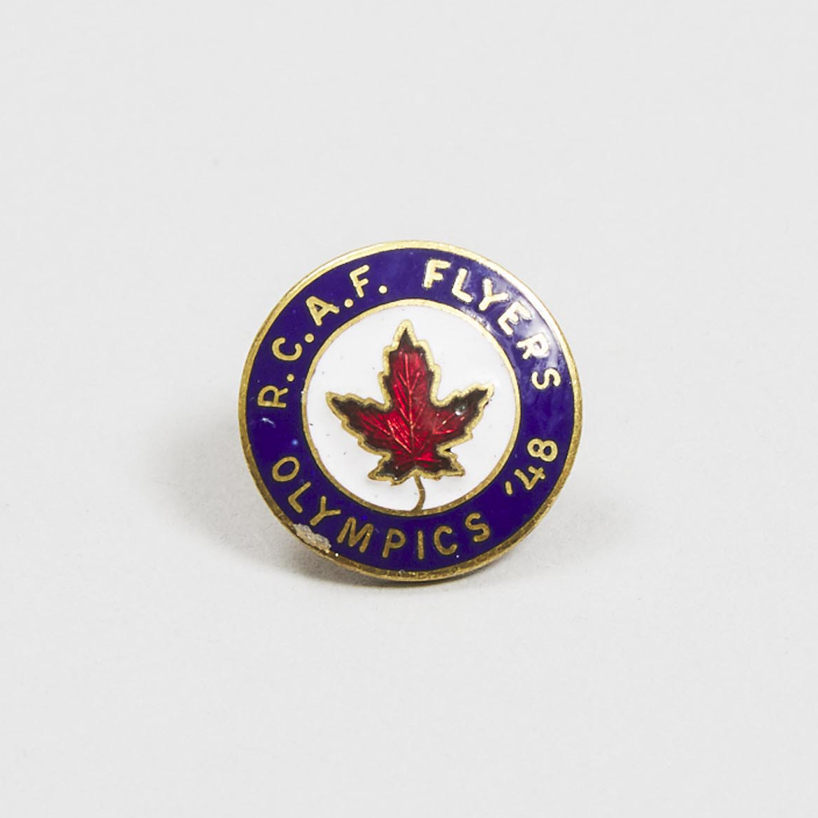 Canadian Hockey History: R.C.A.F. Flyers Olympic Participant's Enamelled Lapel Pin, 1948