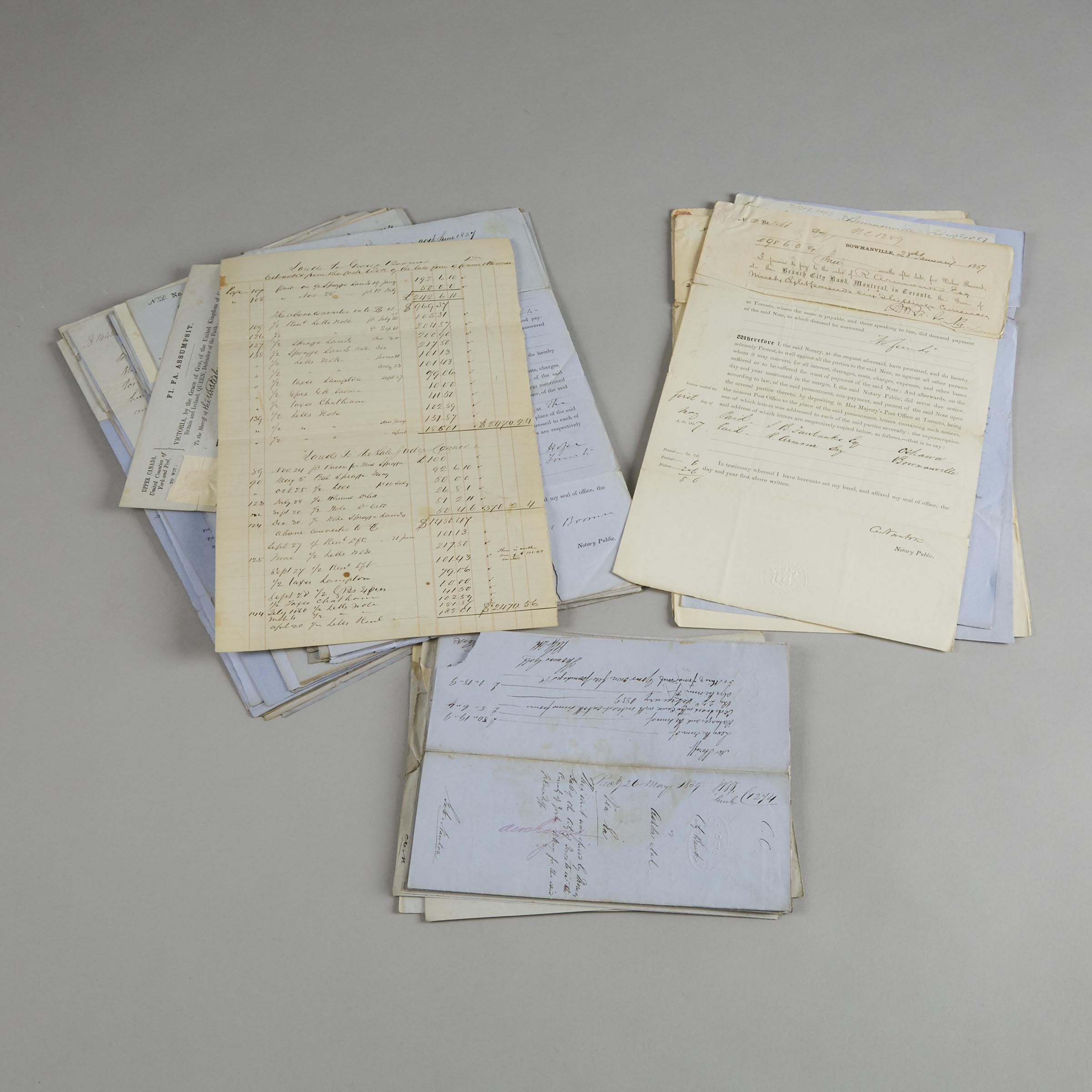 Large Archive of Documents Relating to the Legal Practice of the Honourable Thomas Galt, Toronto, (1815-1901)