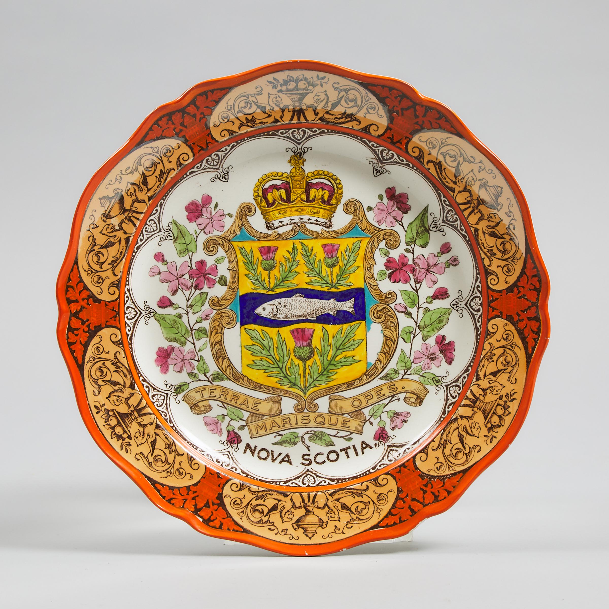 Wedgwood Canadian Series Nova Scotia Coat of Arms Plate, c.1907