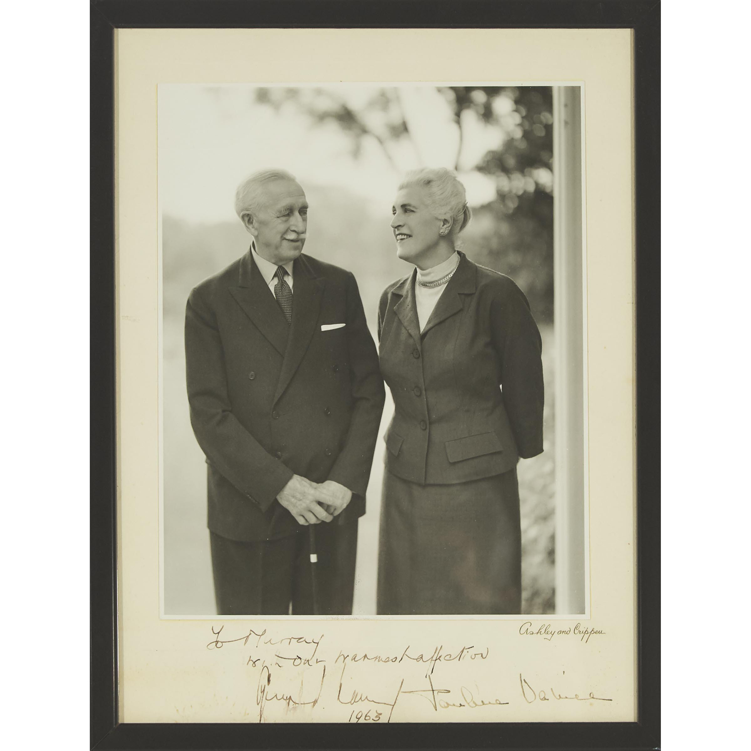 Signed Portrait Photograph of Georges and Pauline Vanier, 1963