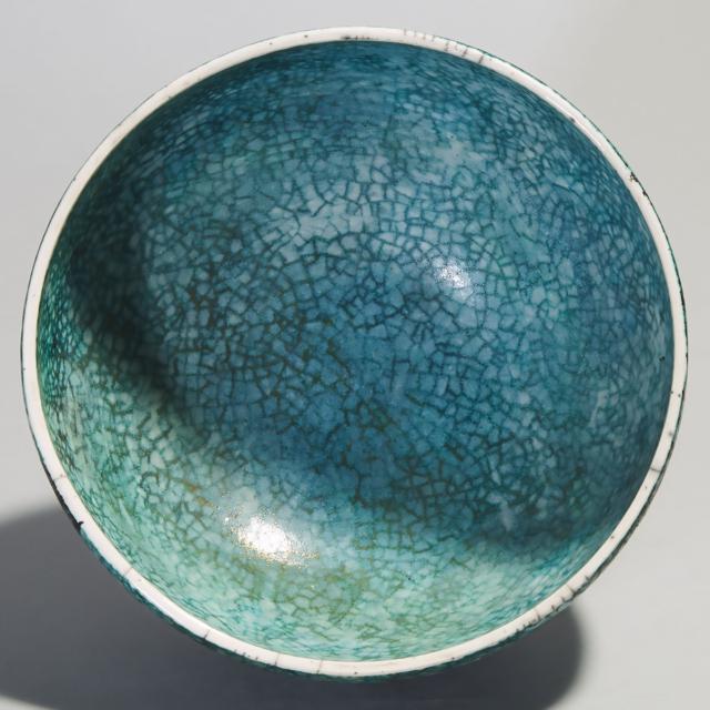 Susan Wintrop (Canadian, b.1953), Turquoise Crackle Glazed Bowl, c.1995