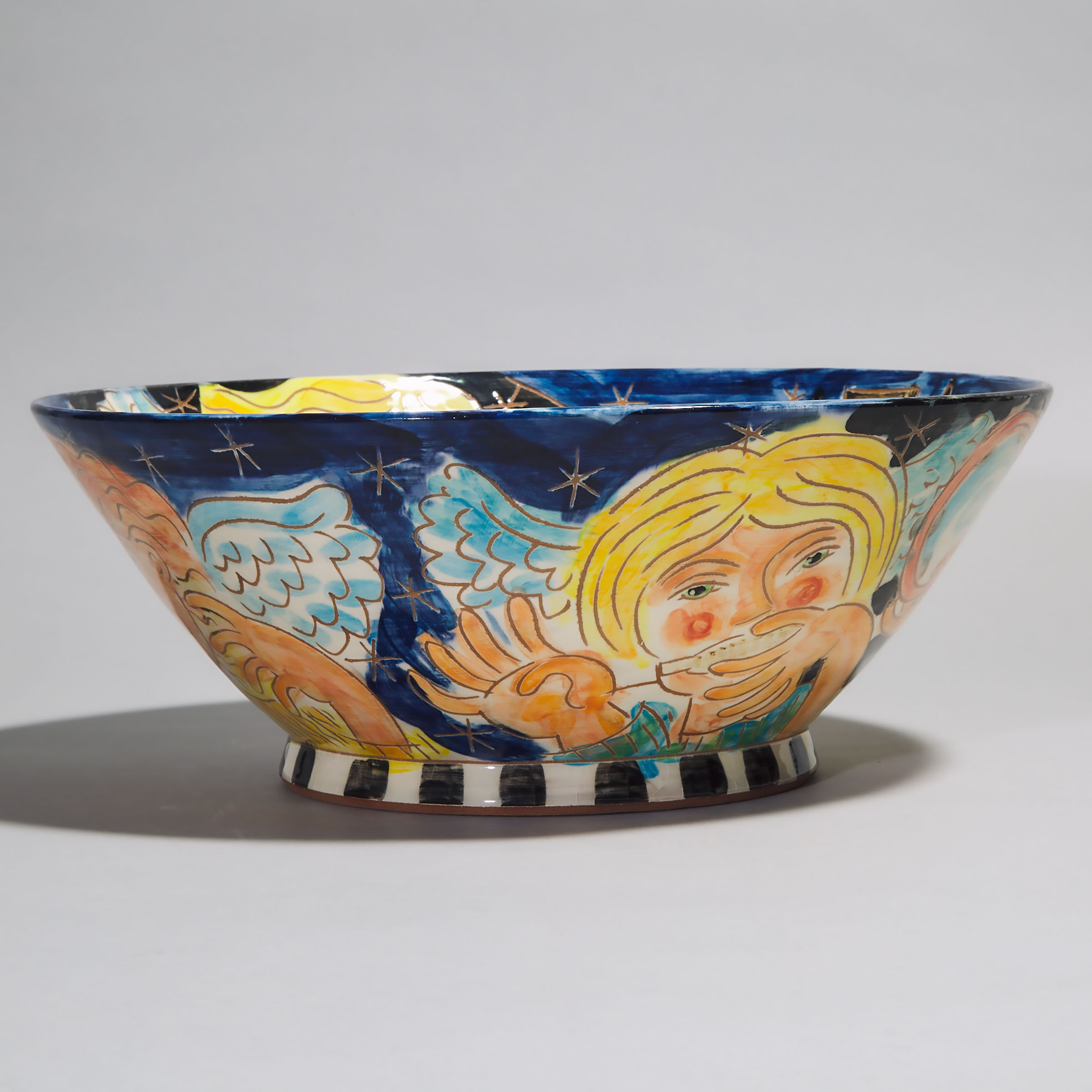 Mike Levy (British), Large Sgraffito Decorated Bowl, 1991