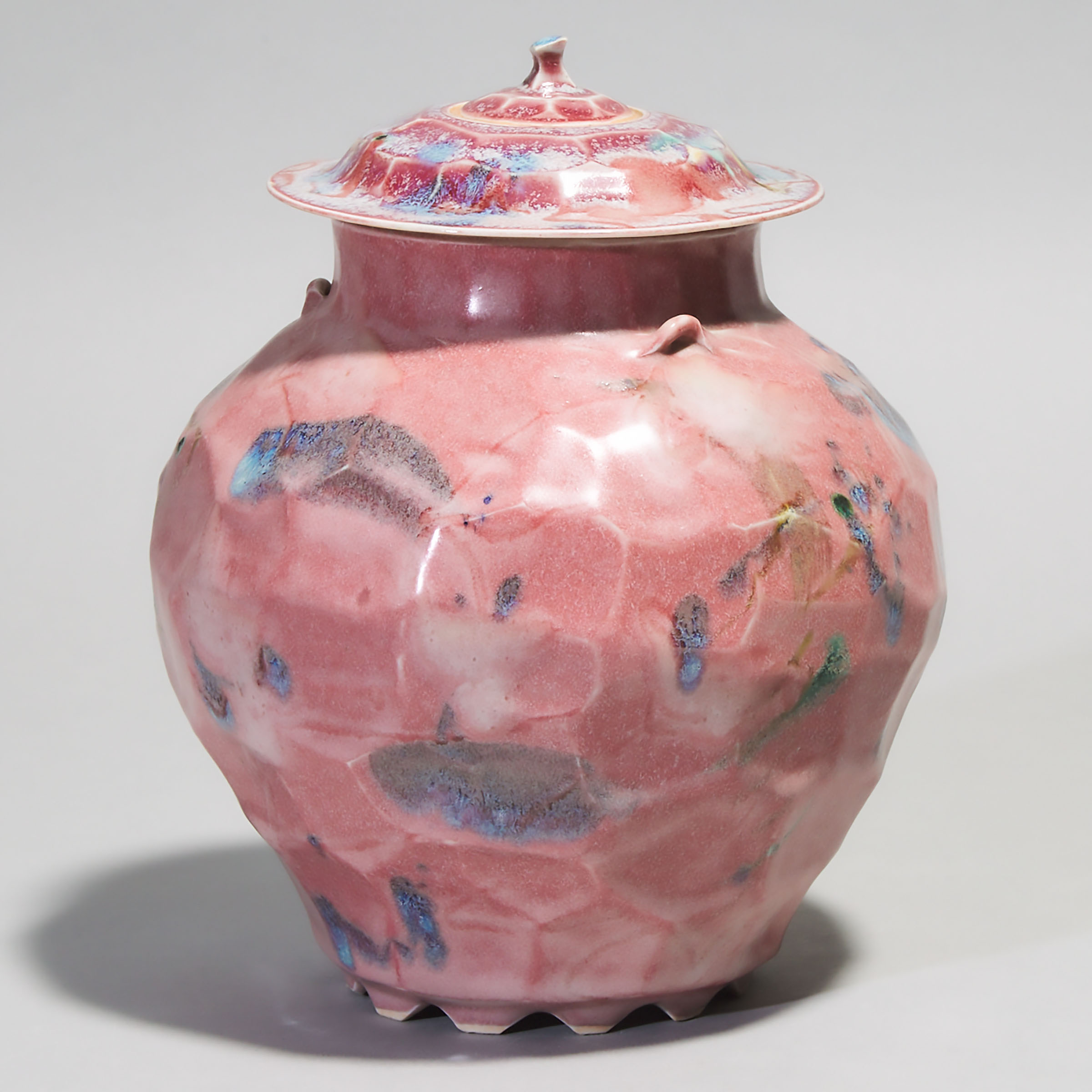 Kayo O'Young (Canadian, b.1950), Rose and Blue Glazed Double Covered Jar, 1993