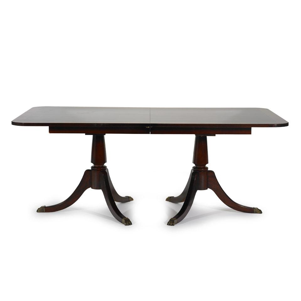 Crossbanded Mahogany Two Pedestal Dining Table