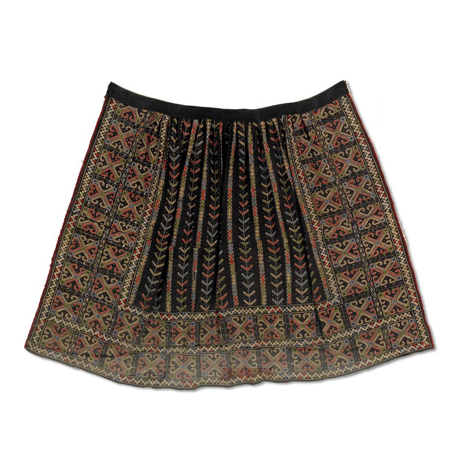 Embroidered Wool Skirt