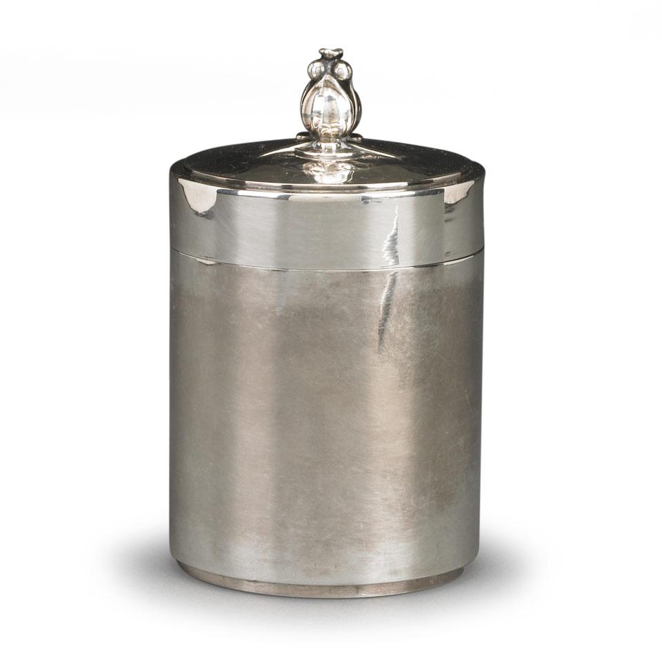 Danish Silver Covered Jar,  #540, Oscar Gundlach-Pedersen for Georg Jensen, Copenhagen, 1925-30