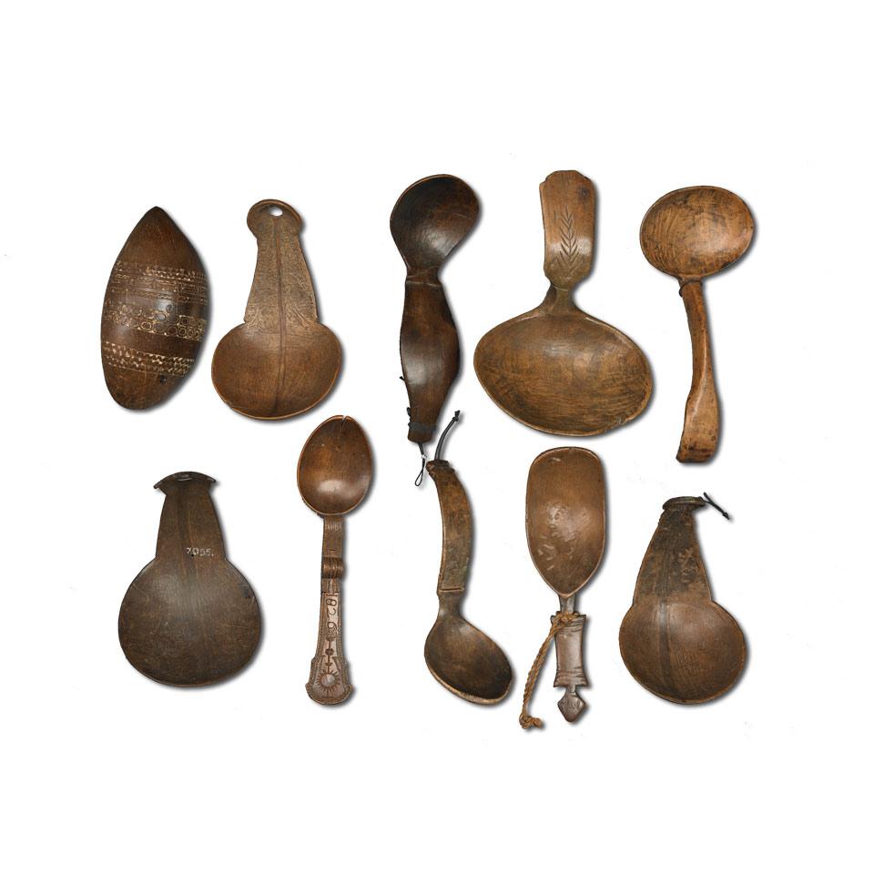 Group of Ten Treen Spoons, 18th/19th century
