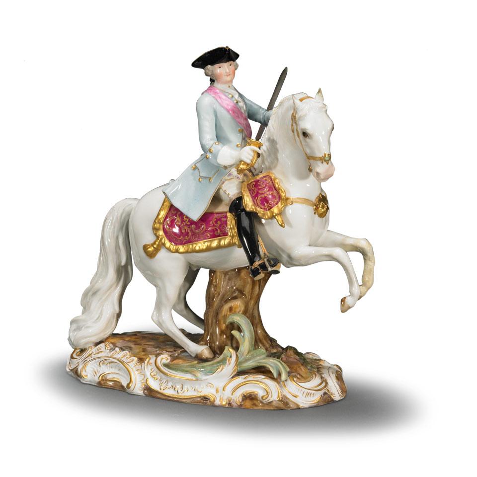 Meissen Figure of an Officer on Horseback, late 19th century