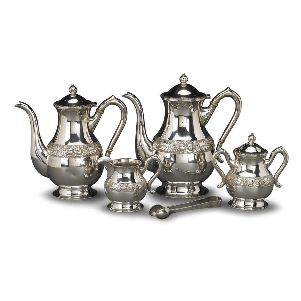 Chinese Silver Tea and Coffee Service, Hung Shing, 20th century