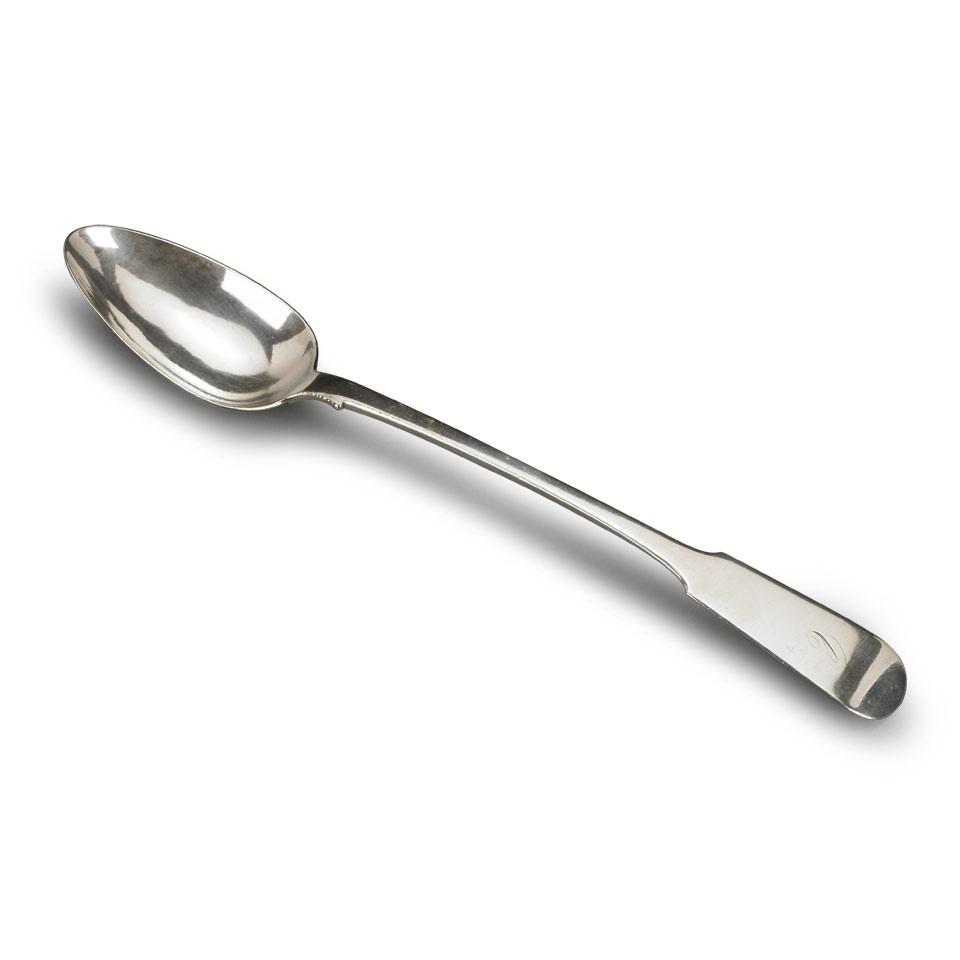 Canadian Silver Fiddle Pattern Stuffing Spoon, James Adam Dwight, Montreal, Que., c.1818-47