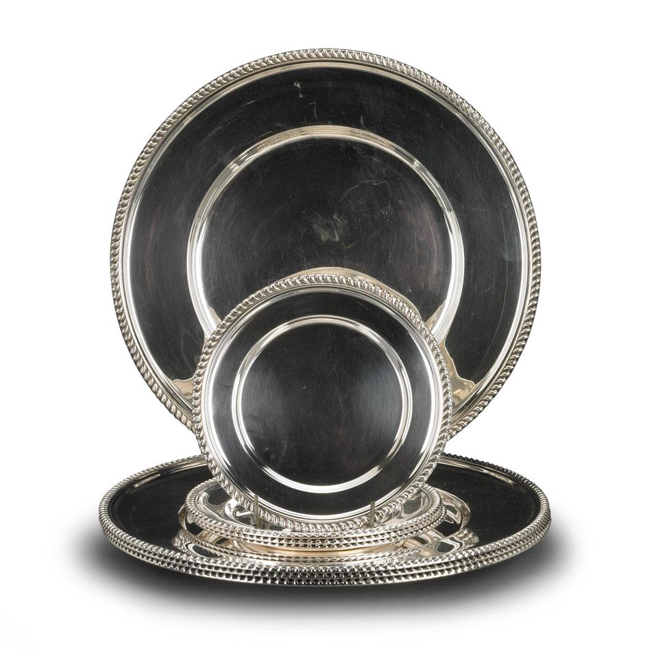 Four Canadian Silver Service Plates and Four Side Plates, Henry Birks & Sons, Montreal, Que., 1936