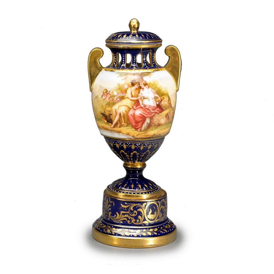‘Vienna’ Two-Handled Vase and Cover, c.1900