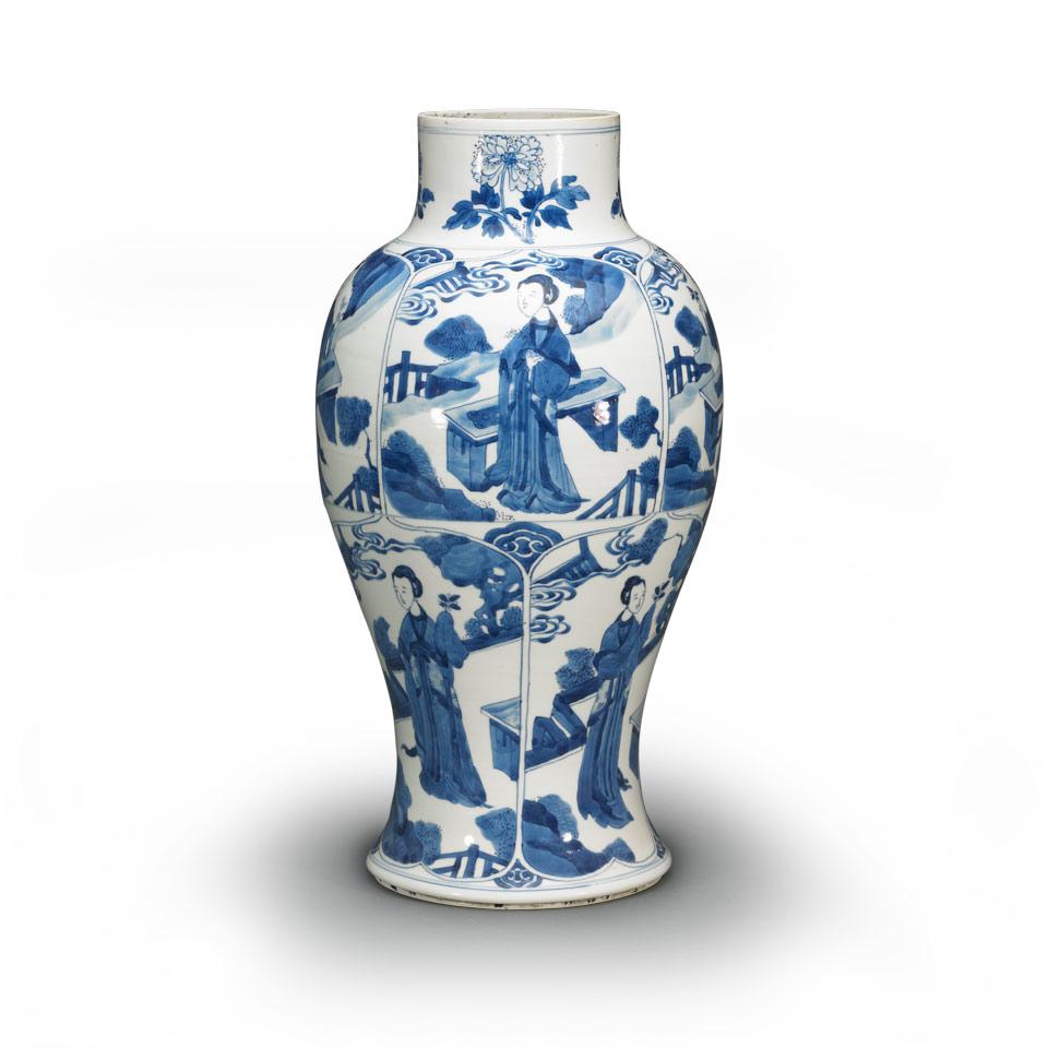Export Blue and White Baluster Vase