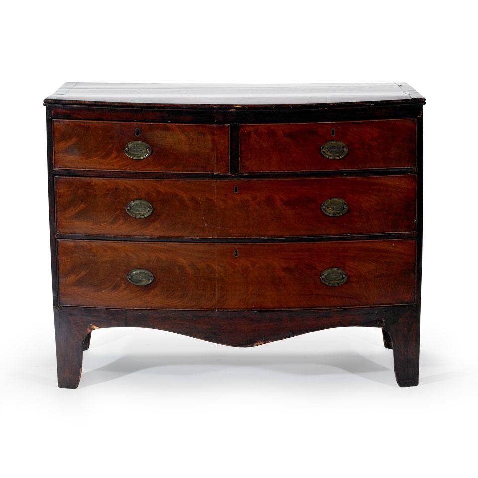 George III Mahogany Bow-Front Chest of Drawers 
