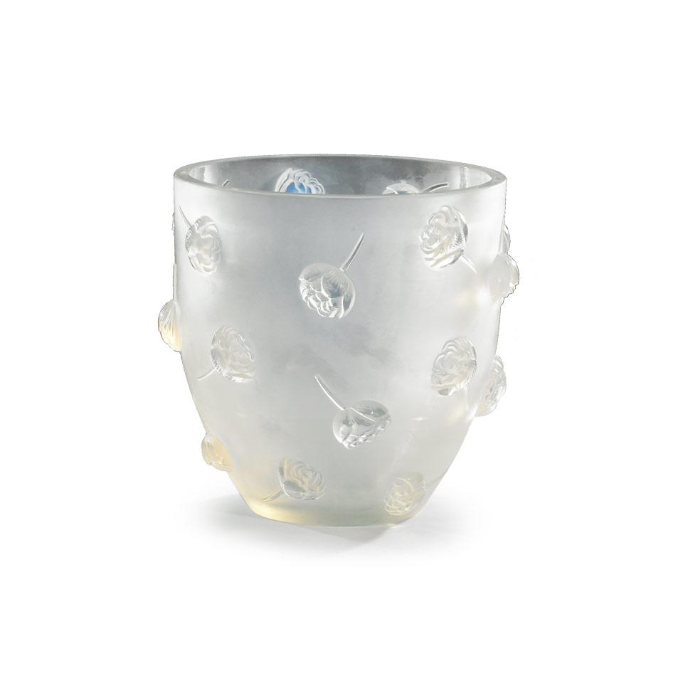 ‘Pivoines’, Lalique Opalescent Glass Vase, 1930’s
