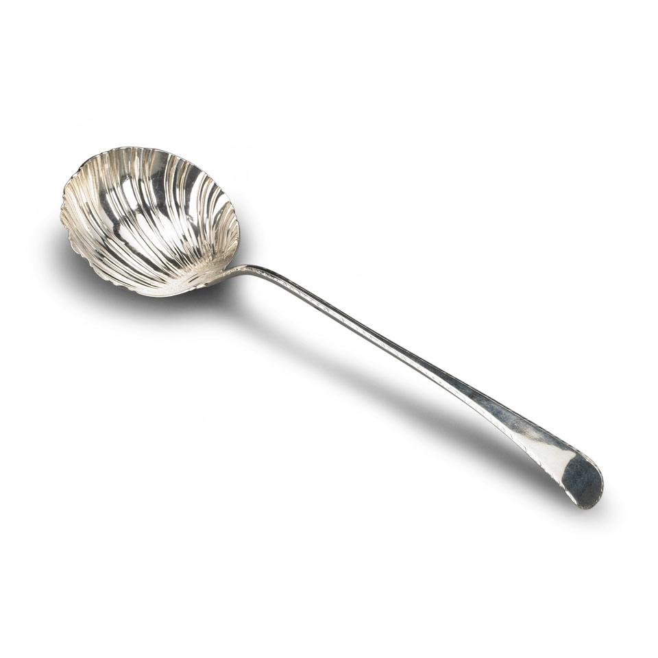 George III Silver Feather-Edged Old English Pattern Soup Ladle, Samuel Jerman, London, 1764