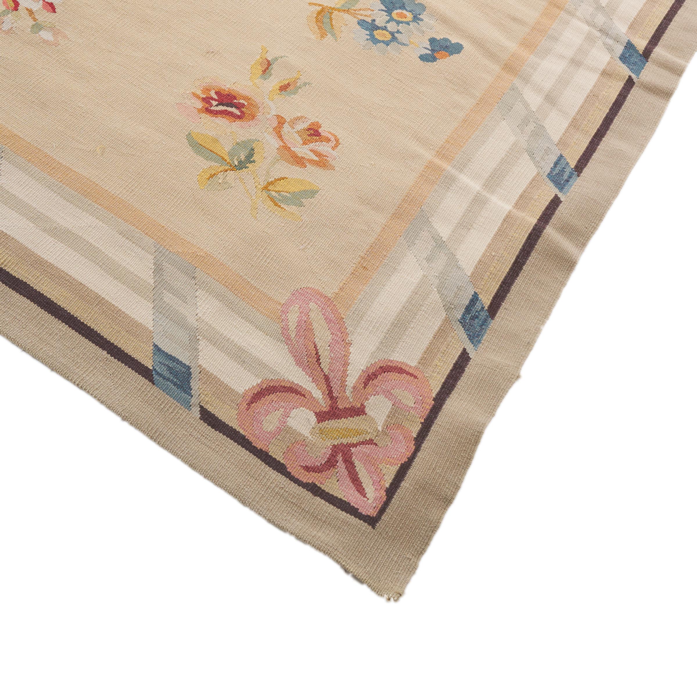 Chinese Aubusson Design Flat Woven Carpet, c.1970