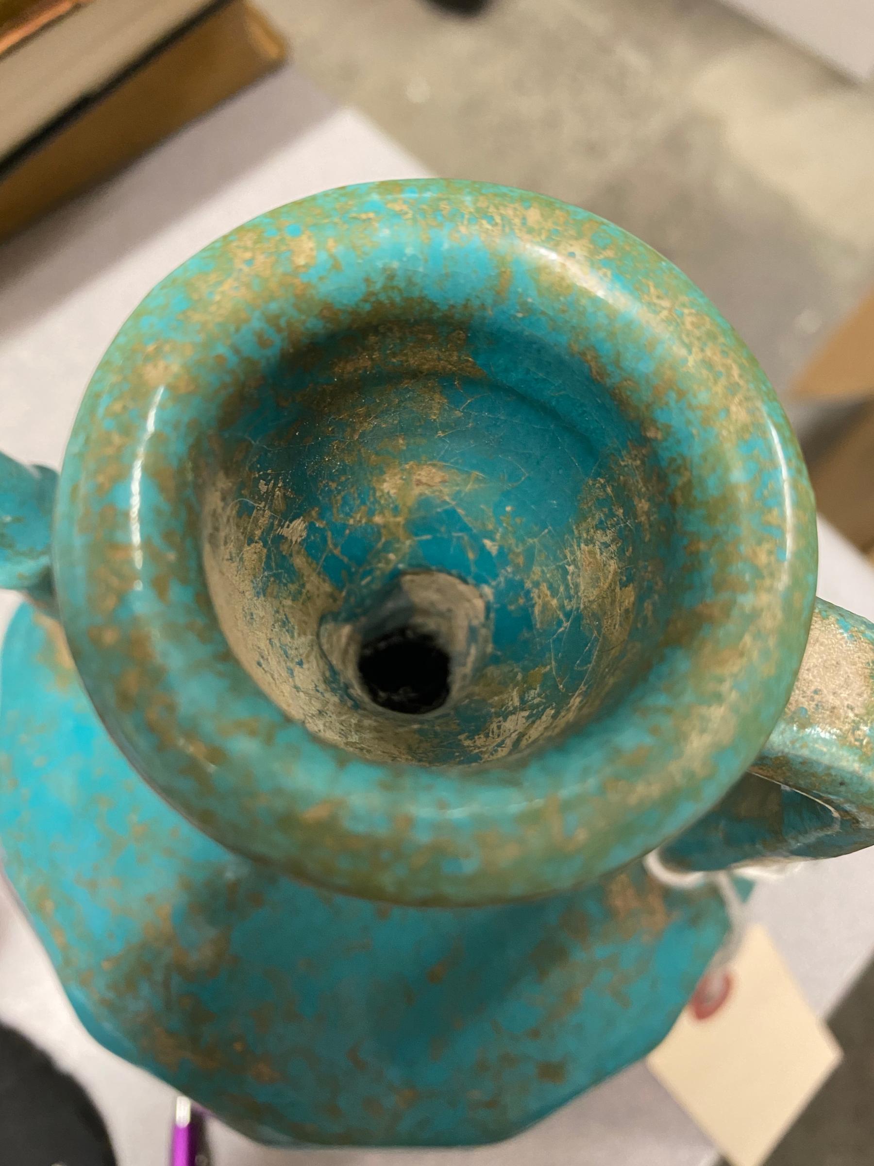 Persian Turquoise Glazed Fritware Pottery Ewer, 12th/13th century