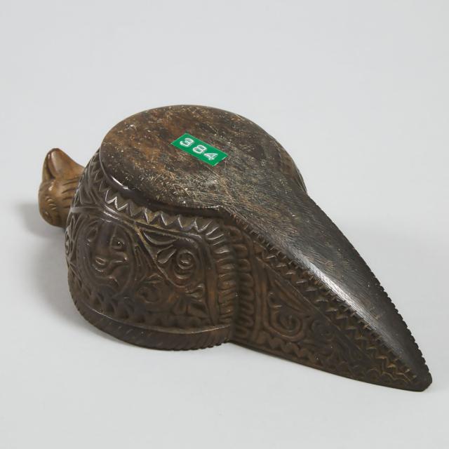 Bactrian 2nd Century Style Steatite Bird Form Oil Lamp, Afghanistan,  20th century