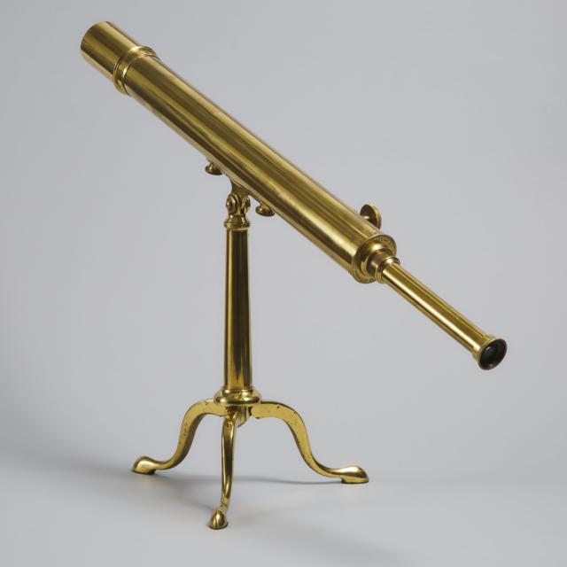 English Lacquered Brass Astronomical Library Telescope, Broadhurst Clarkson & Co., London, 19th/early 20th century