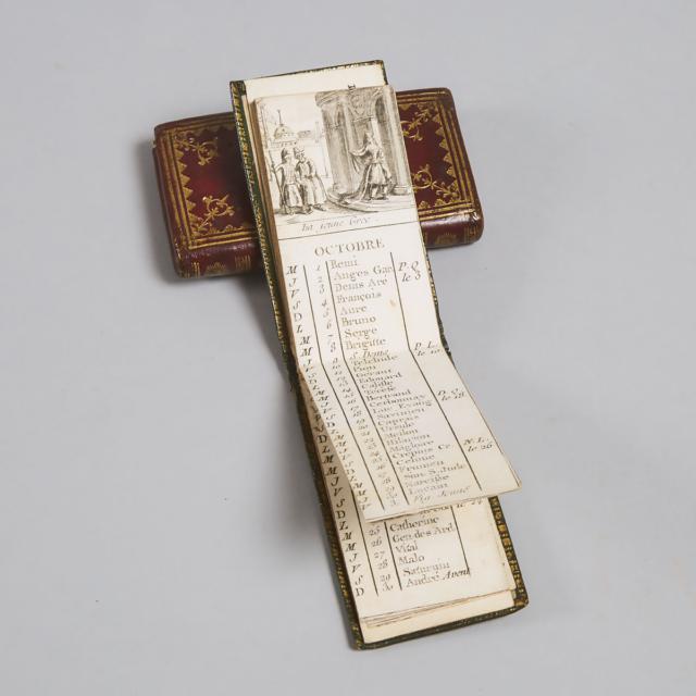 French Cased Miniature 'Name Day' Calendar, 1783