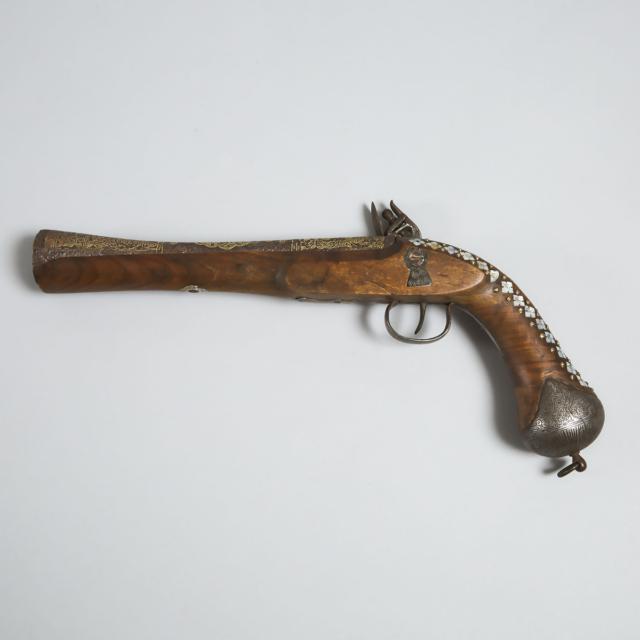 Turkish Flintlock Blunderbuss Pistol, 18th/early 19th century