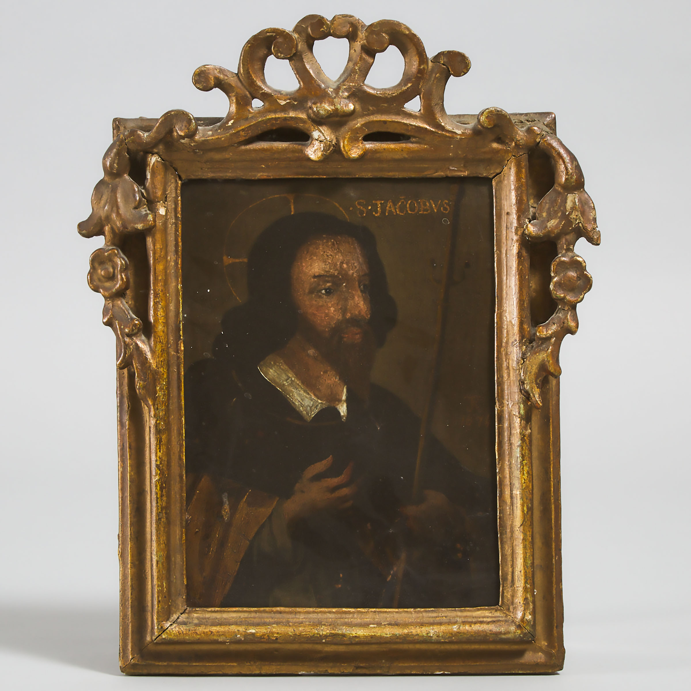 Spanish Colonial Retablo of St. Jacob, James the Great, 19th/19th century
