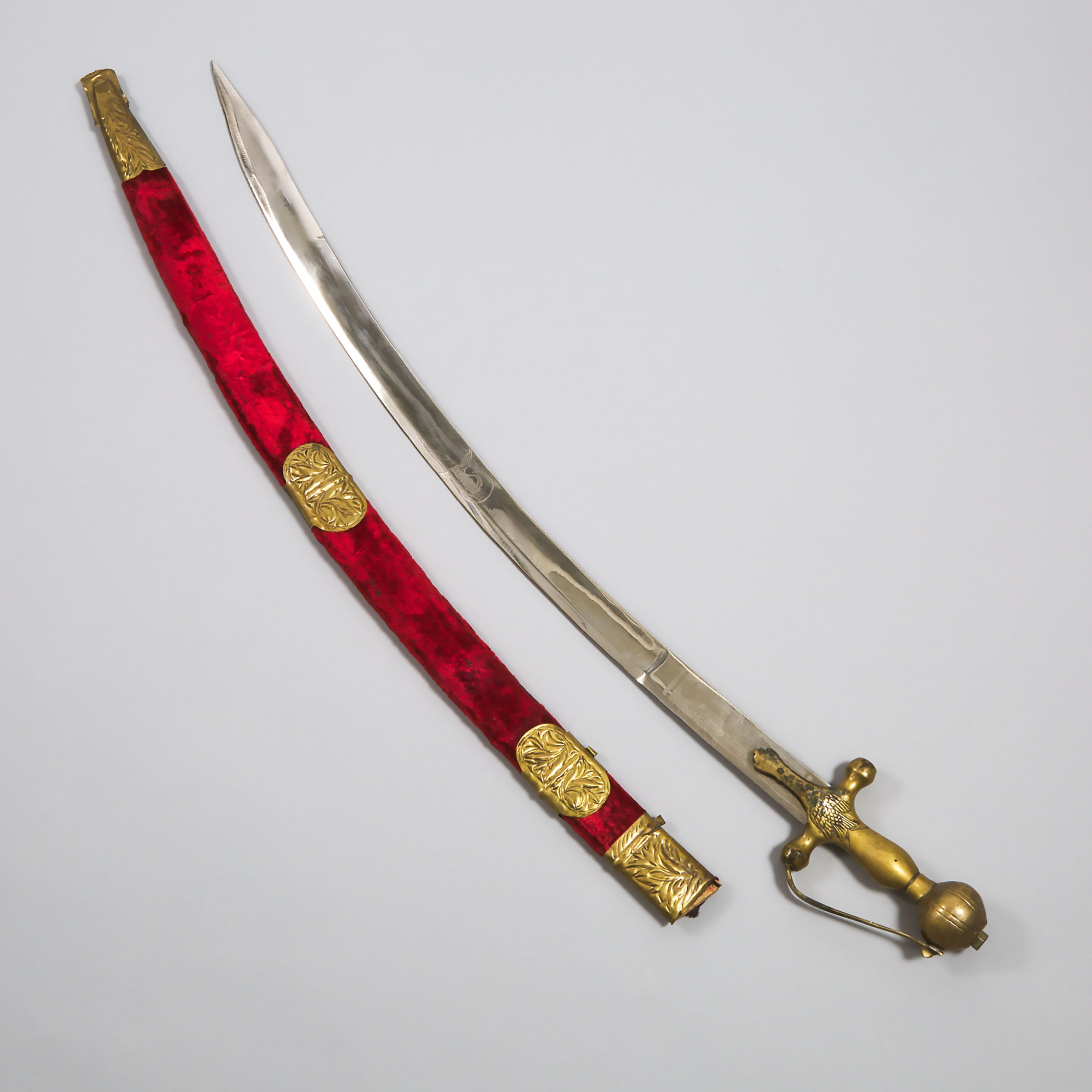 Indian Hazur Sahib Commemorative Tulwar Sword, mid 20th century