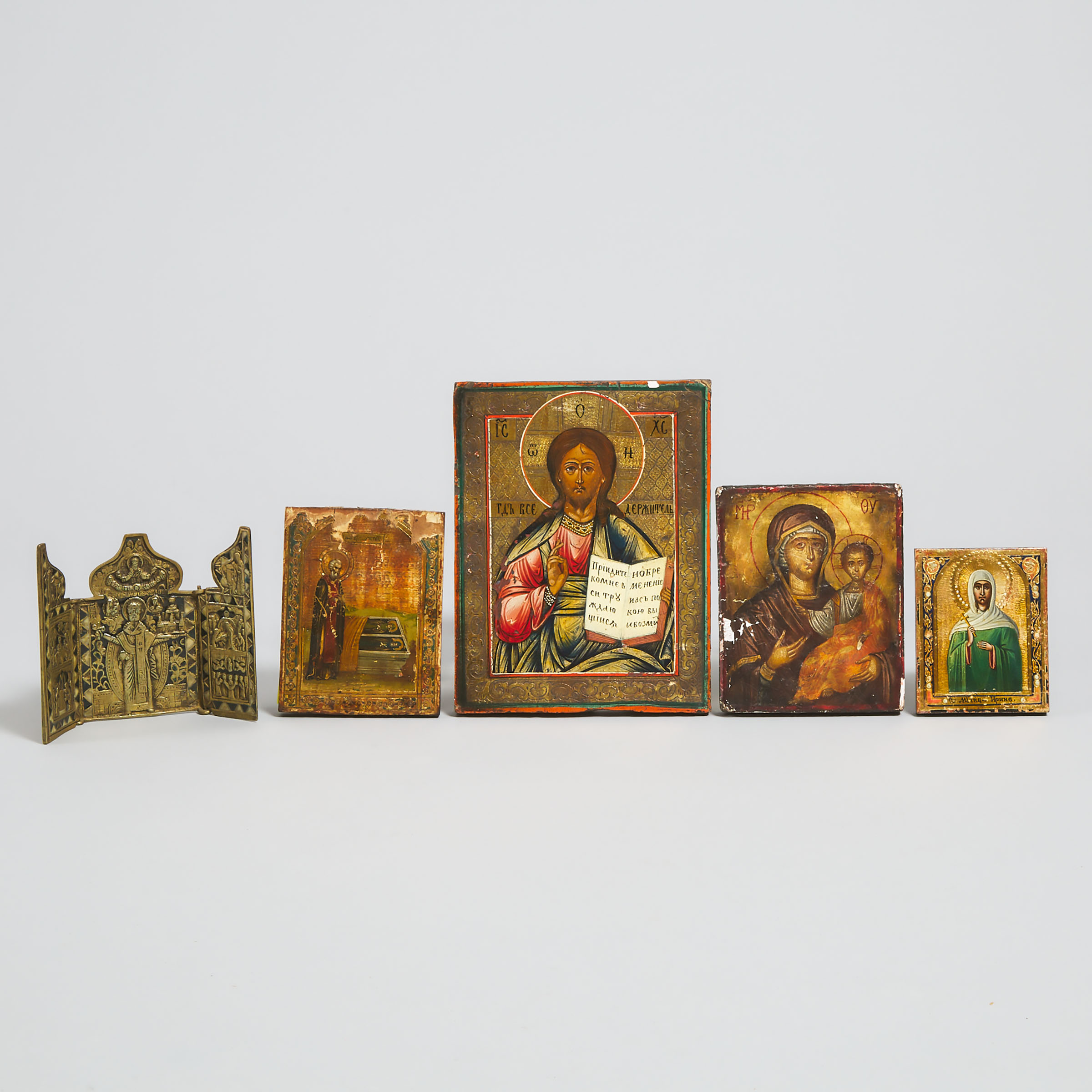 Five Russian Travelling Icons, 19th/early 20th centuries