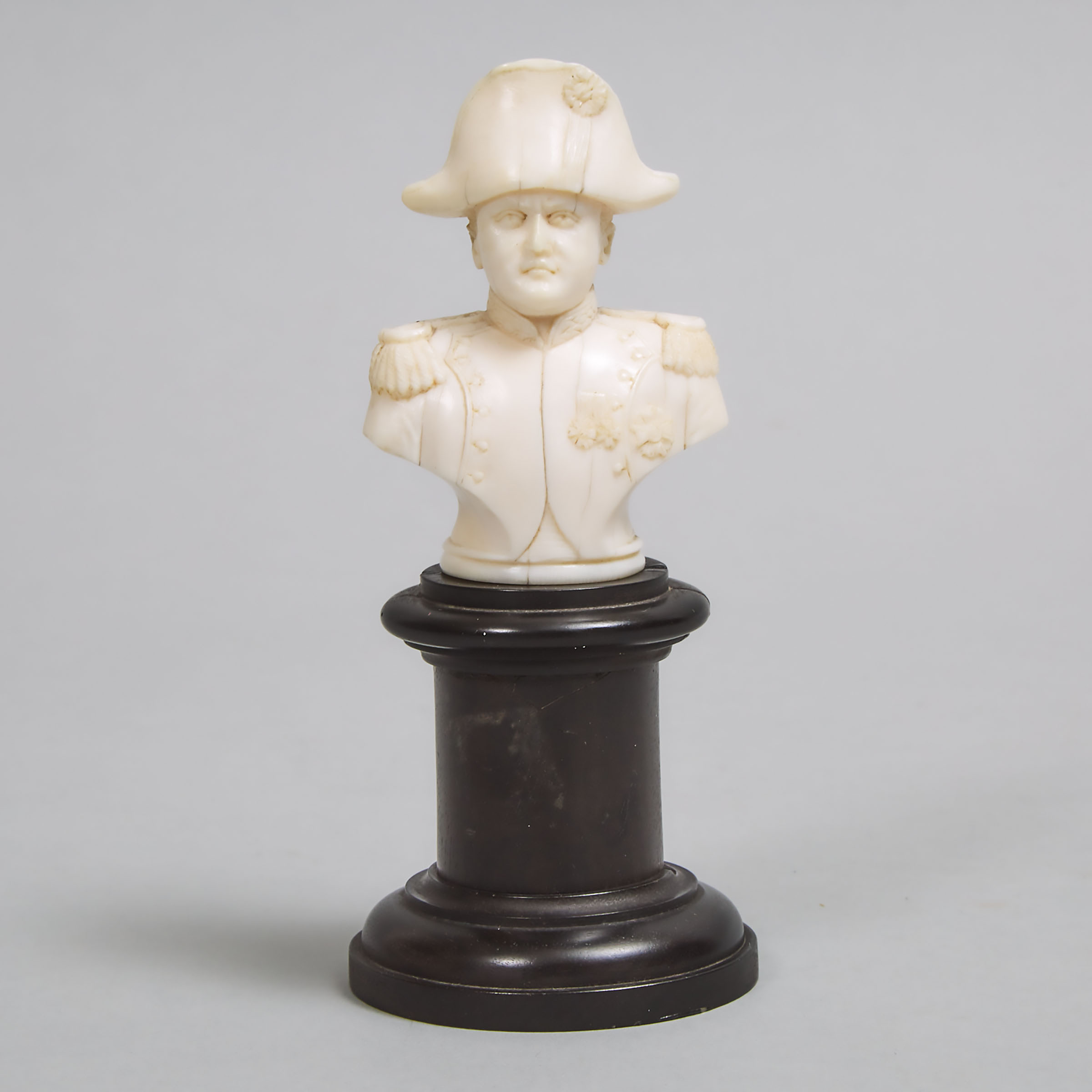 French Carved Ivory Bust of Napoleon I, mid 19th century